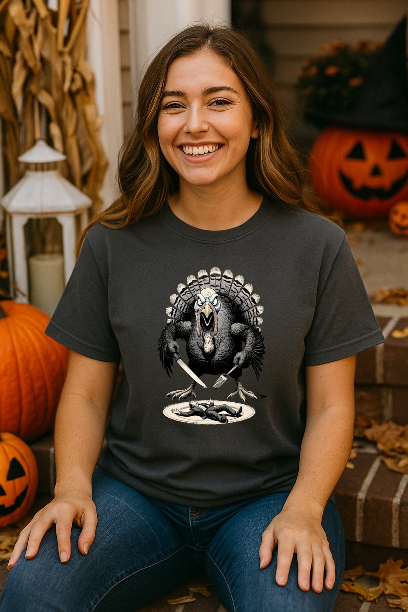 Cannibal Turkey T-Shirt | Revenge of the Turkey Tee | Funny Dark Thanksgiving Shirt | Comfort Colors 1717 | Oddly Boldly