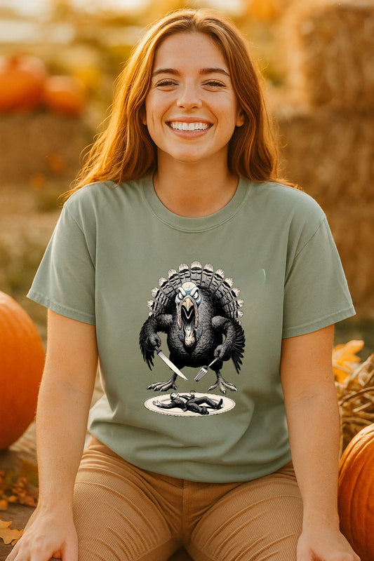 Cannibal Turkey T-Shirt | Revenge of the Turkey Tee | Funny Dark Thanksgiving Shirt | Comfort Colors 1717 | Oddly Boldly