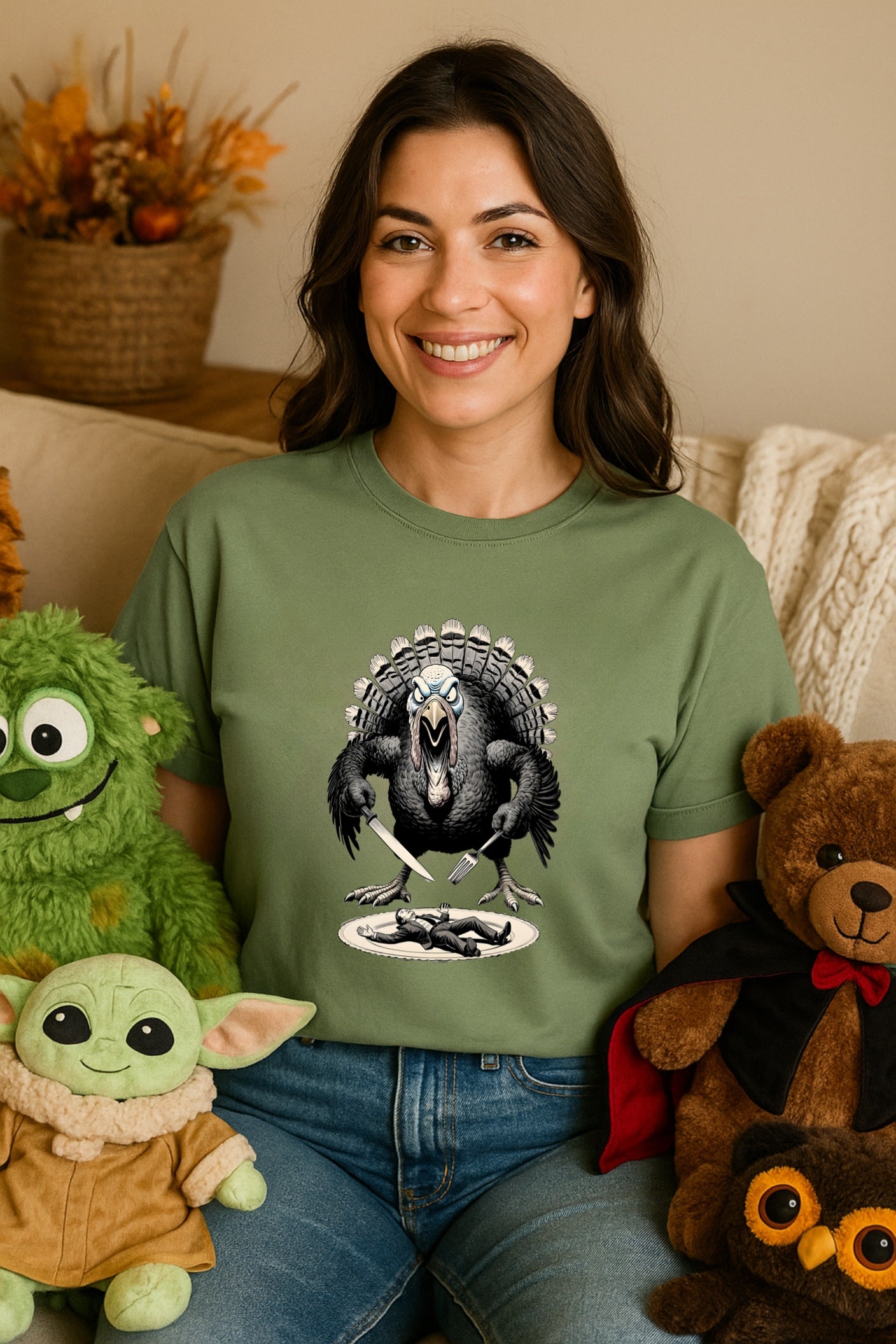 Cannibal Turkey T-Shirt | Revenge of the Turkey Tee | Funny Dark Thanksgiving Shirt | Comfort Colors 1717 | Oddly Boldly