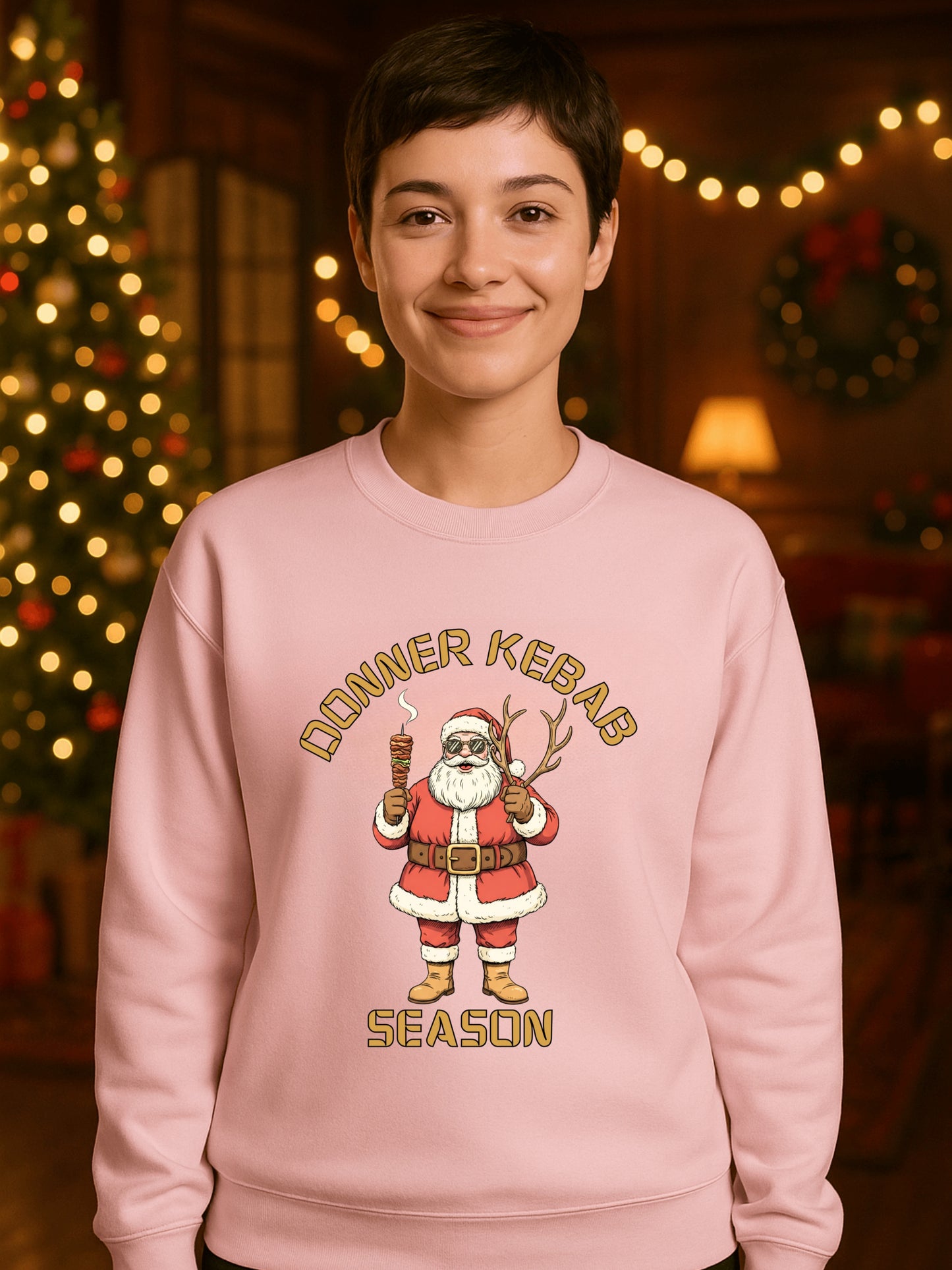 Kebab Season Santa Sweatshirt | Vintage Funny Christmas Crewneck