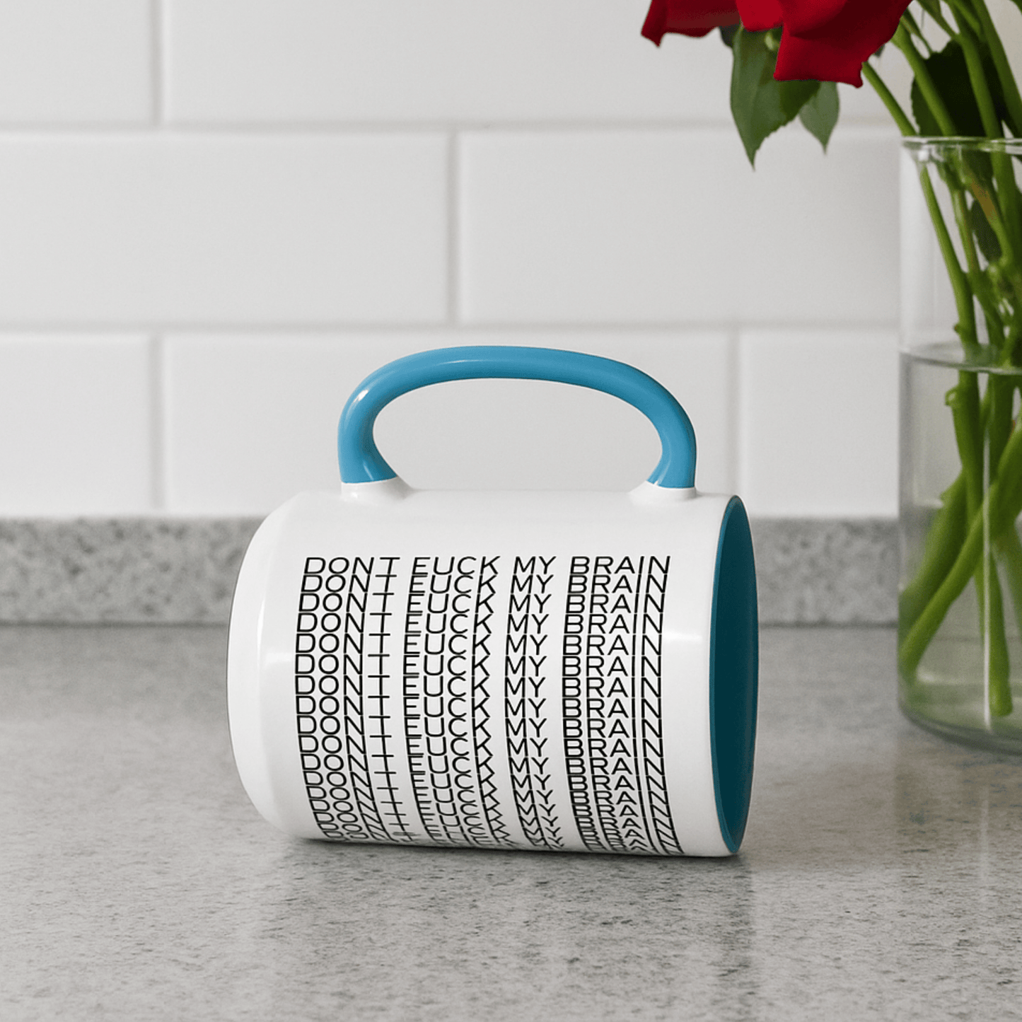 Don't F-ck My Brain Hidden Swear Message Ceramic Mug -  Sarcastic Gift For Boss, Friends, Coworkers, Work Bestie