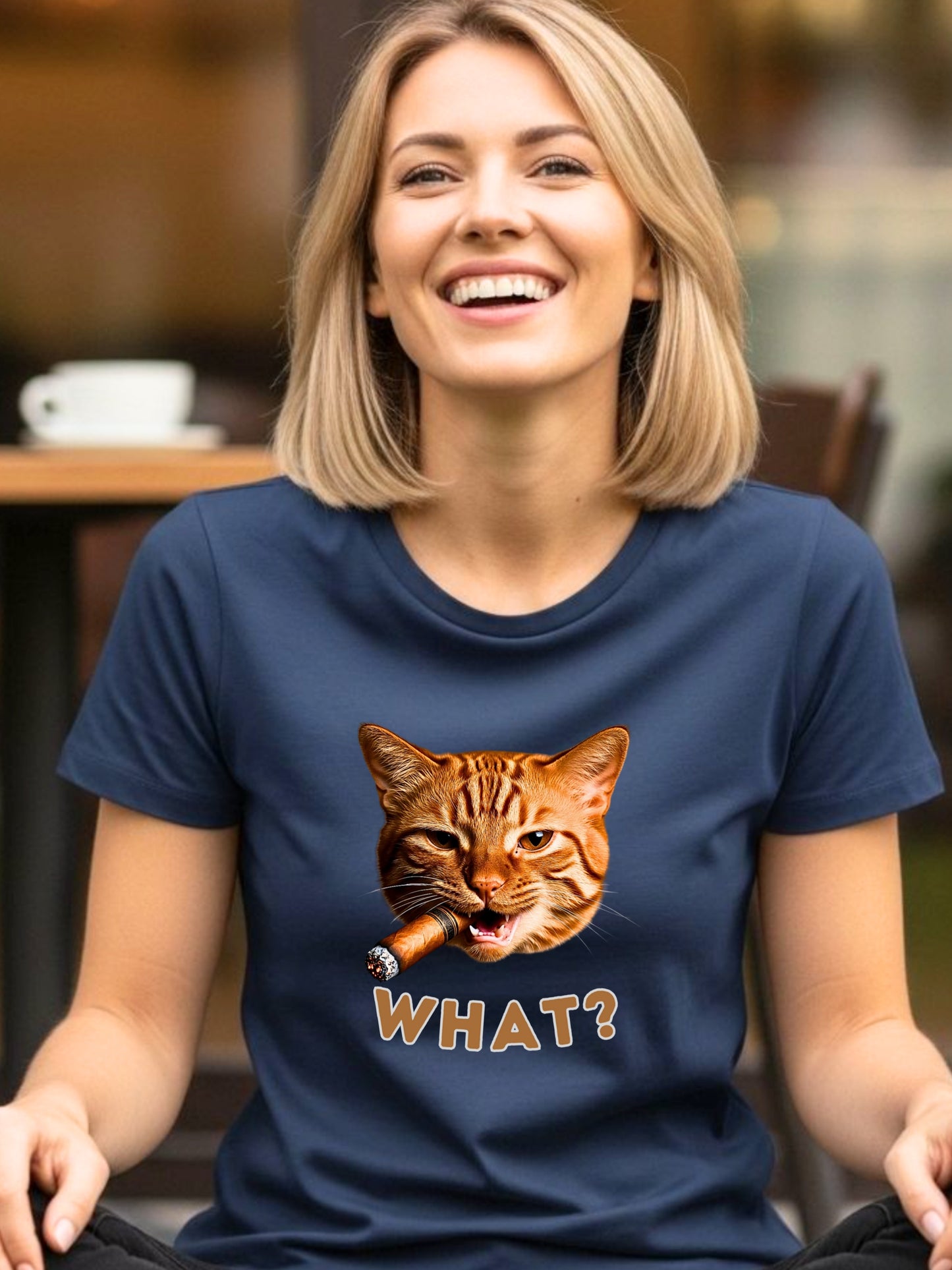 Smoking Grumpy Cat WHAT? T-Shirt—Funny Dark Humor Vintage Grunge Meme Graphic Tee