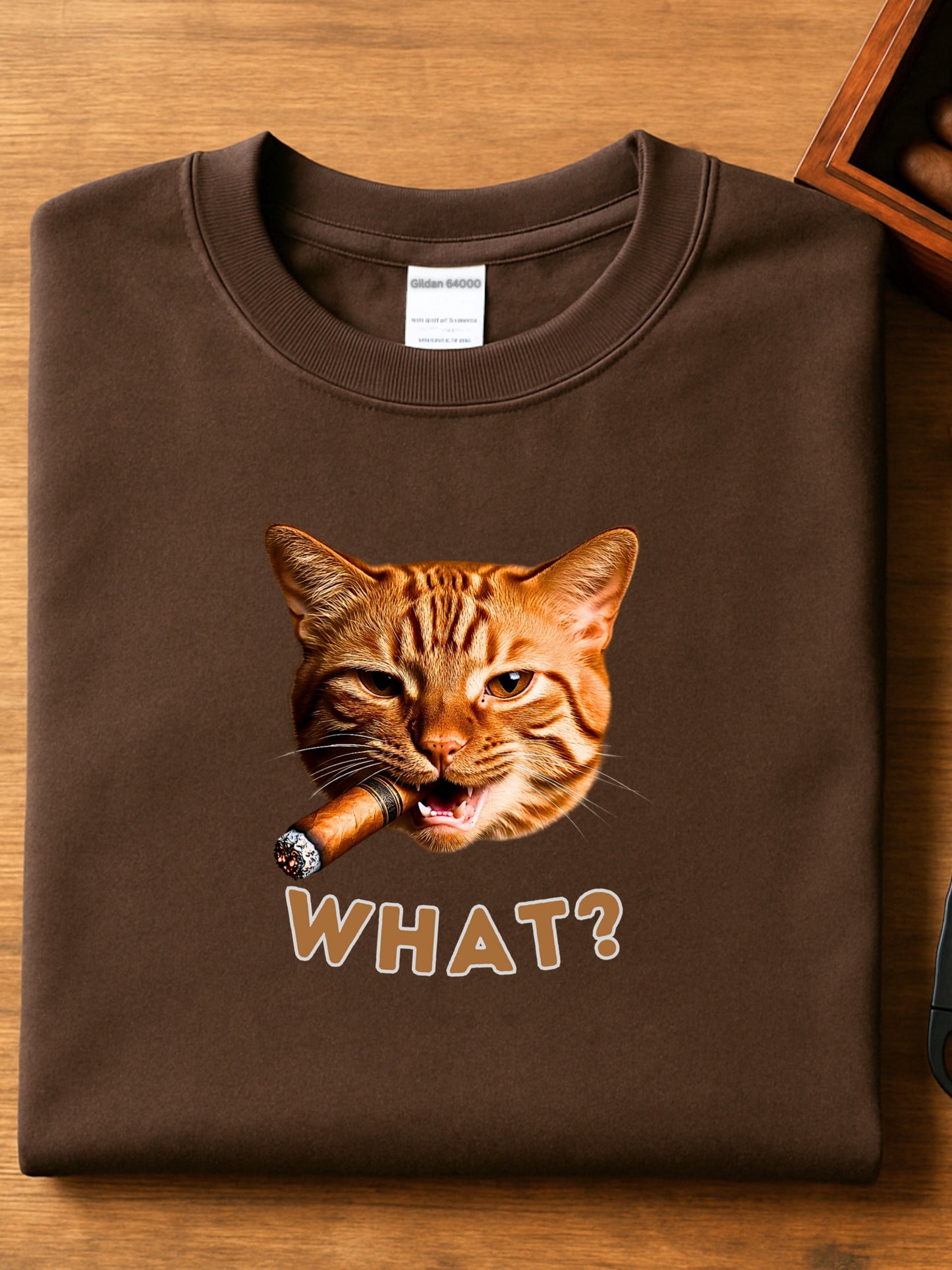 Smoking Grumpy Cat WHAT? T-Shirt—Funny Dark Humor Vintage Grunge Meme Graphic Tee