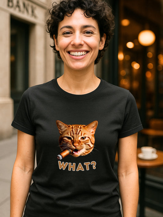Smoking Grumpy Cat WHAT? T-Shirt—Funny Dark Humor Vintage Grunge Meme Graphic Tee