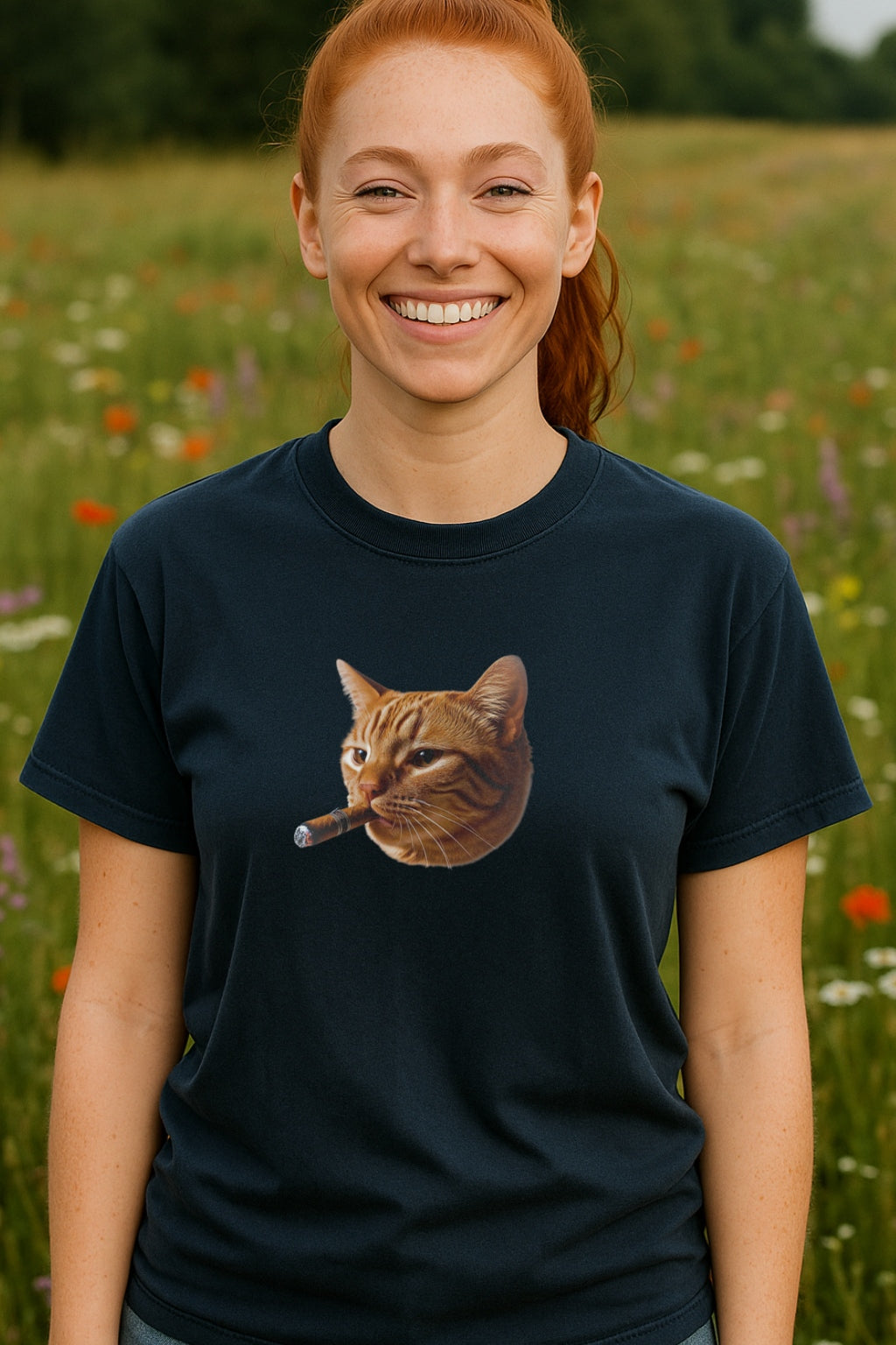 Smoking Grumpy Cat T-shirt | Sarcastic Cat Grunge Vintage Meme, Graphic Tee, Washed Cotton Unisex