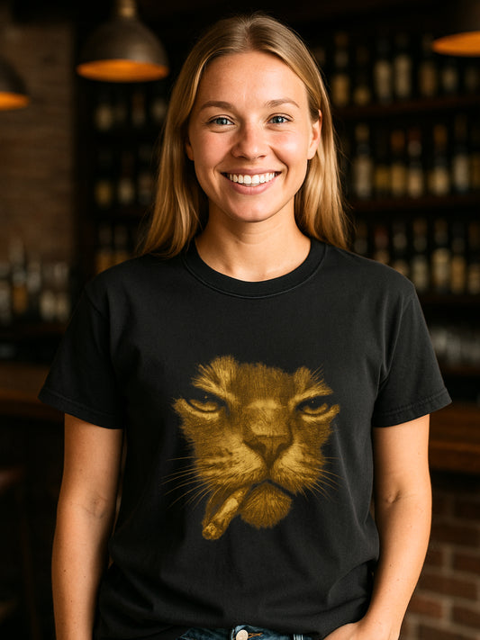 Smoking Cat Graphic T-shirt | Dark Grunge Vintage Smoker Cat Tee