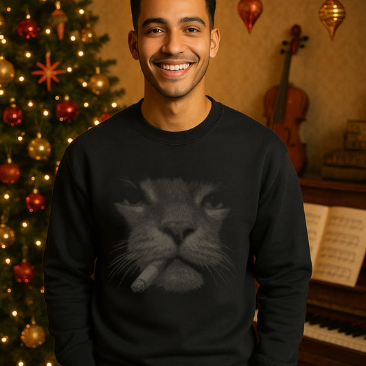 Smoking  Cat  Sweatshirt -  Vintage Y2K Grunge Meme Graphic  Graphic Shirt
