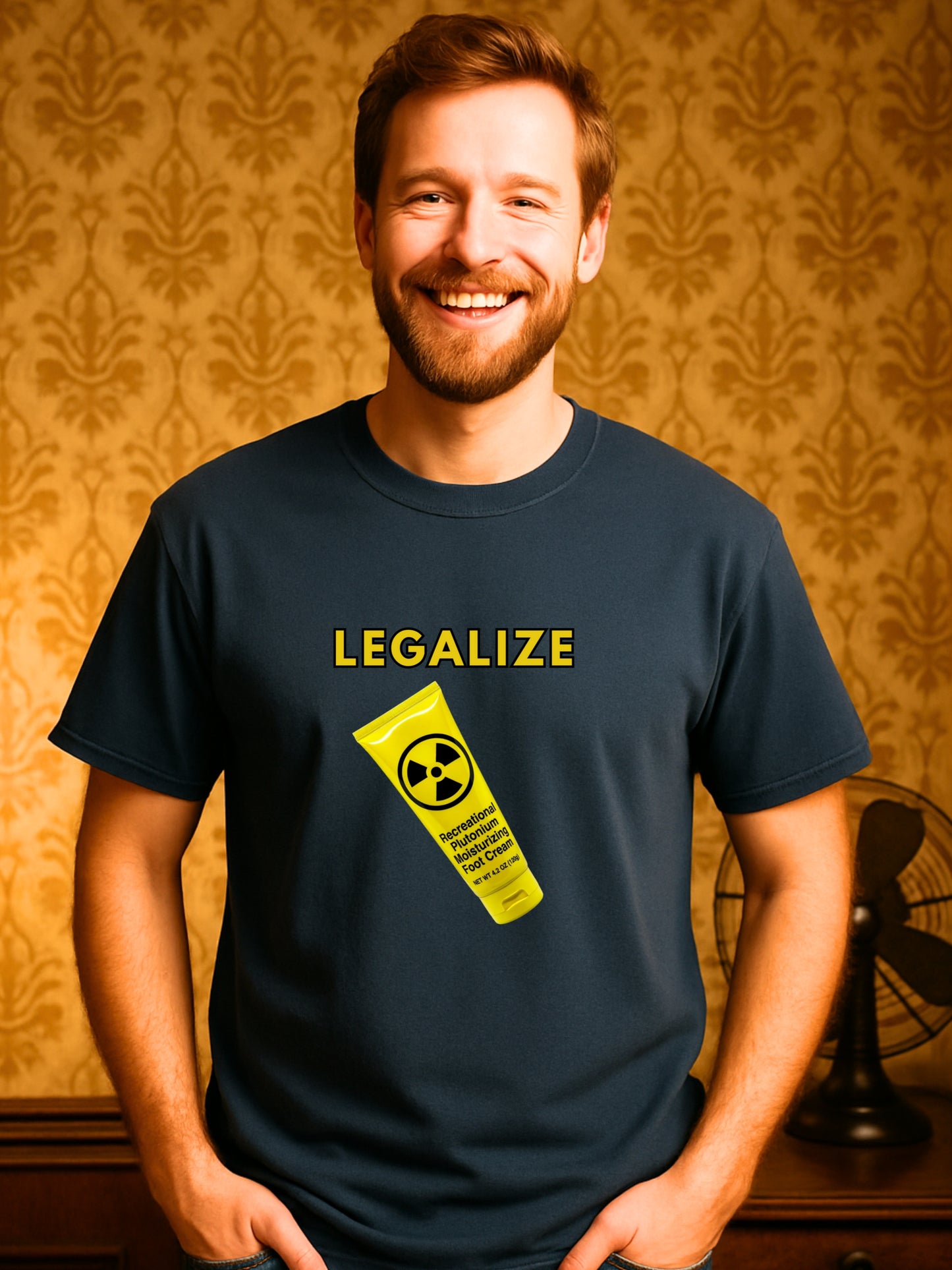 Legalize Plutonium Cream T-Shirt | Funny Science Dark Humor Nuclear Tee