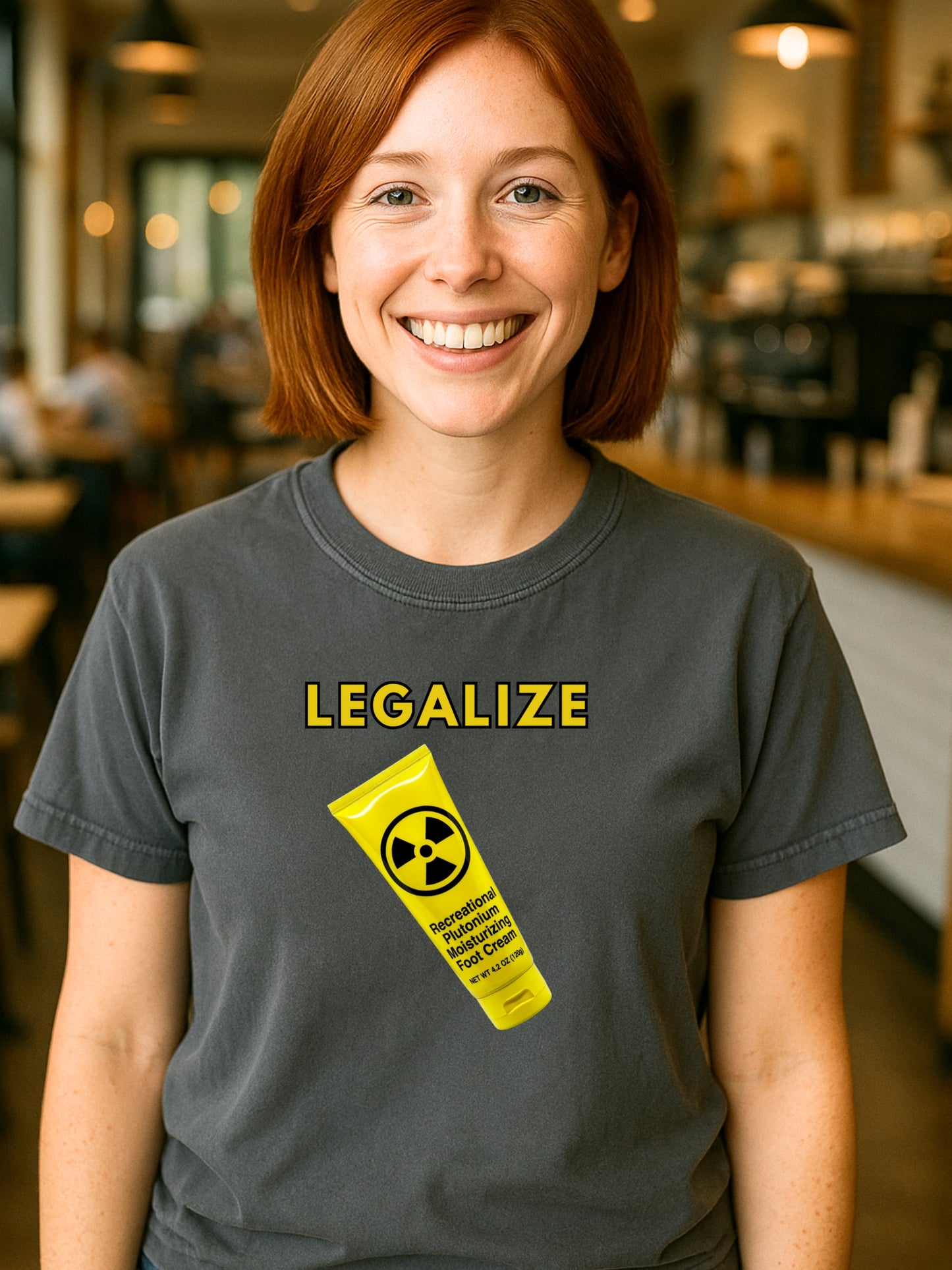 Legalize Plutonium Cream T-Shirt | Funny Science Dark Humor Nuclear Tee