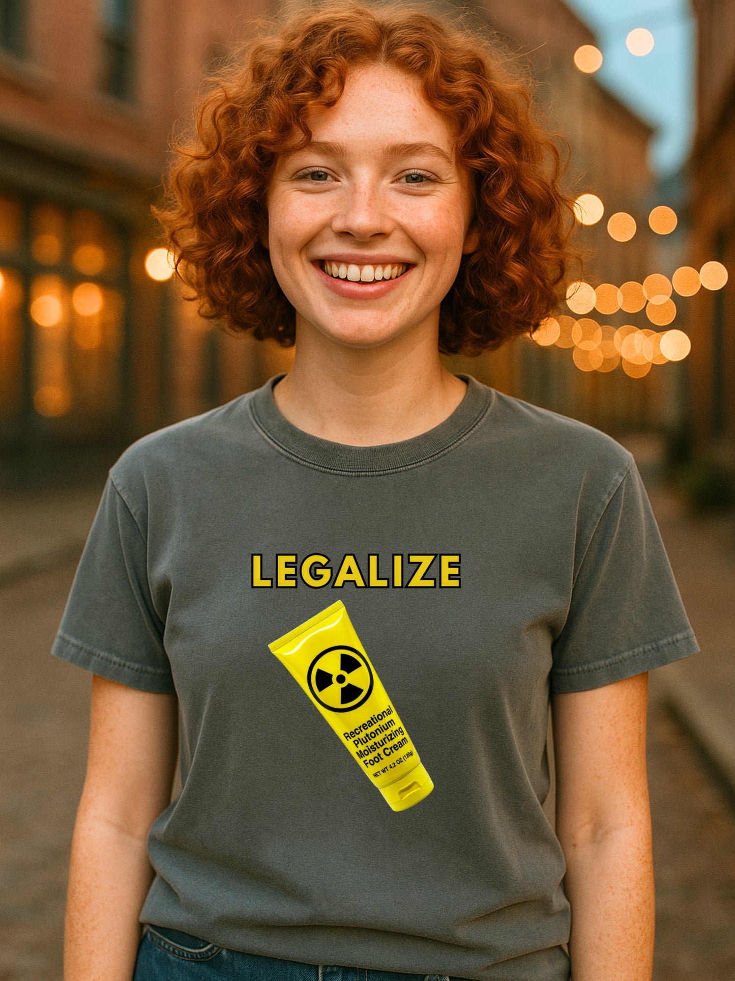 Legalize Plutonium Cream T-Shirt | Funny Science Dark Humor Nuclear Tee