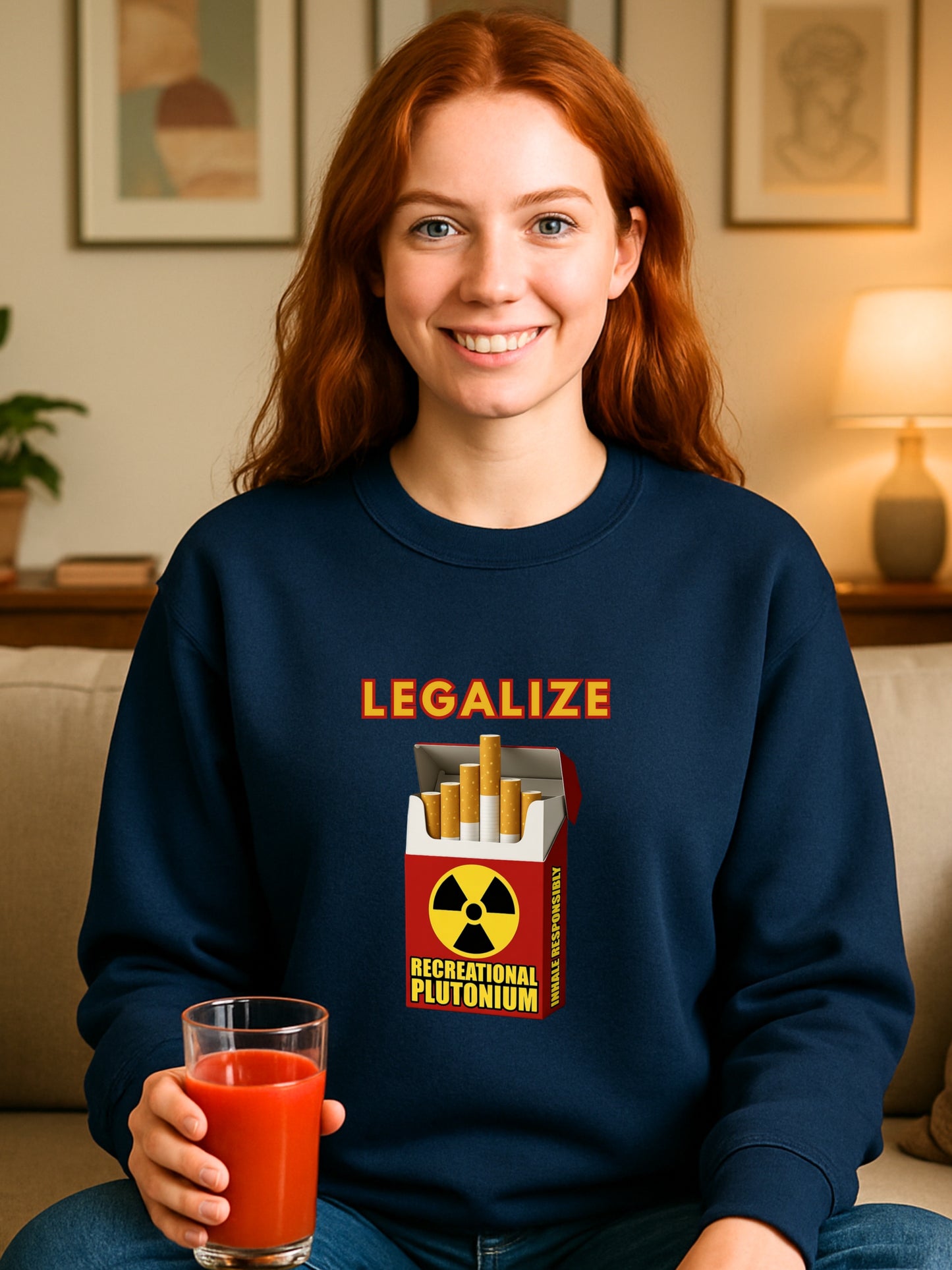 Legalize Recreational Plutonium Sweatshirt | Dark Humor Nuclear Parody Crewneck