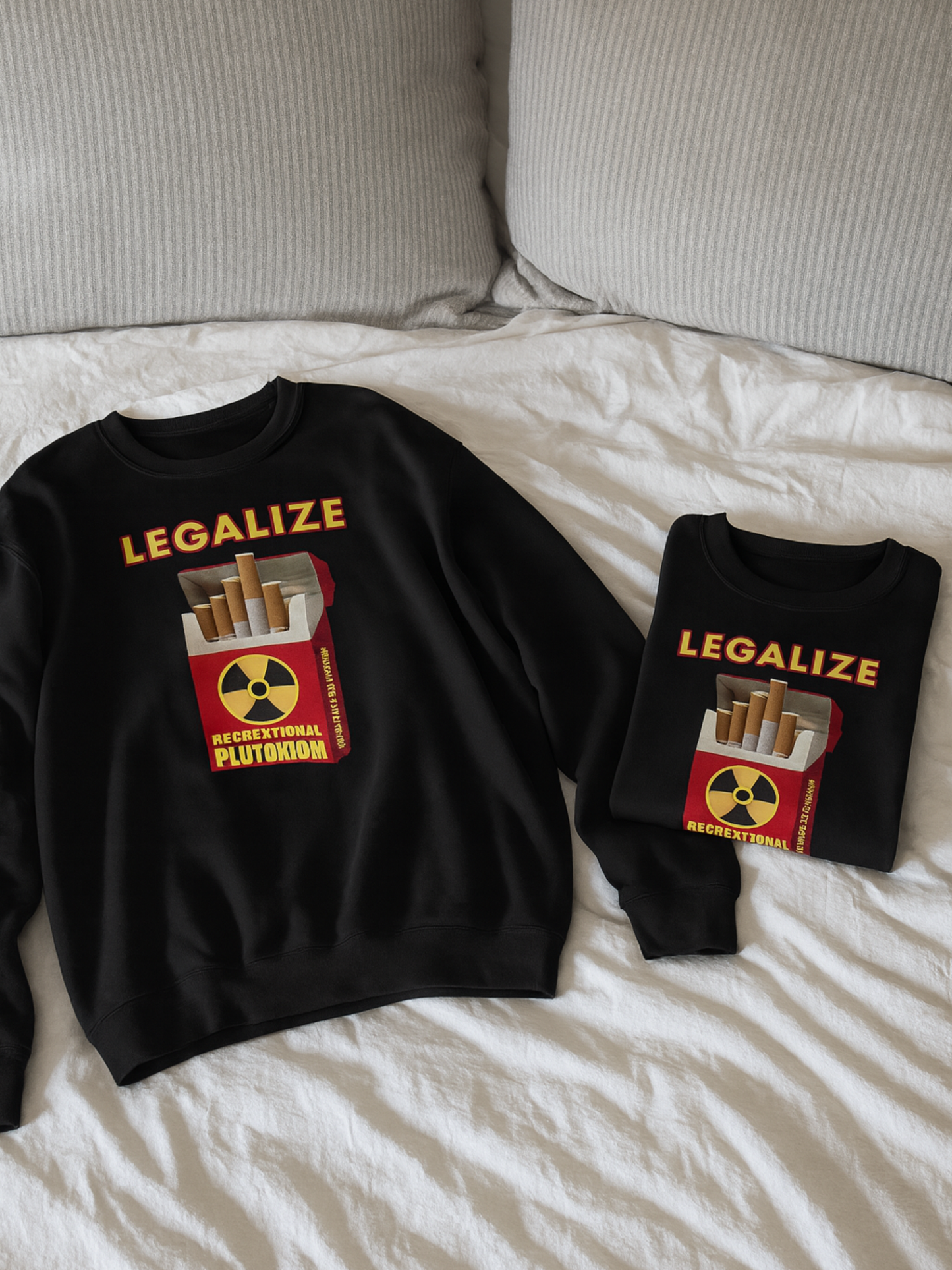 Legalize Recreational Plutonium Sweatshirt | Dark Humor Nuclear Parody Crewneck