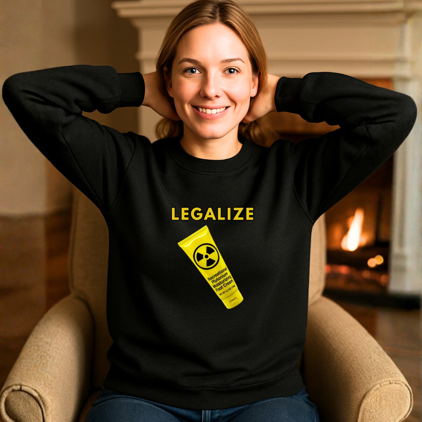 Legalize Plutonium Moisturizing Foot Cream Sweatshirt | Radioactive Parody