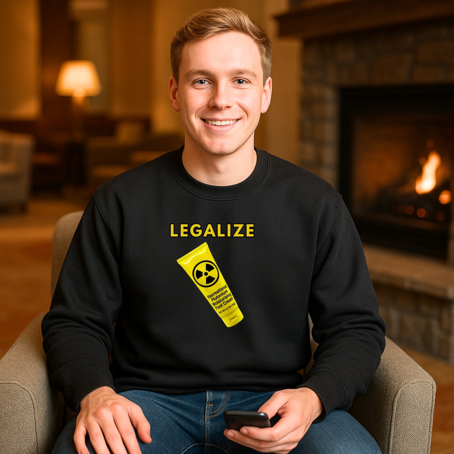 Legalize Plutonium Moisturizing Foot Cream Sweatshirt | Radioactive Parody