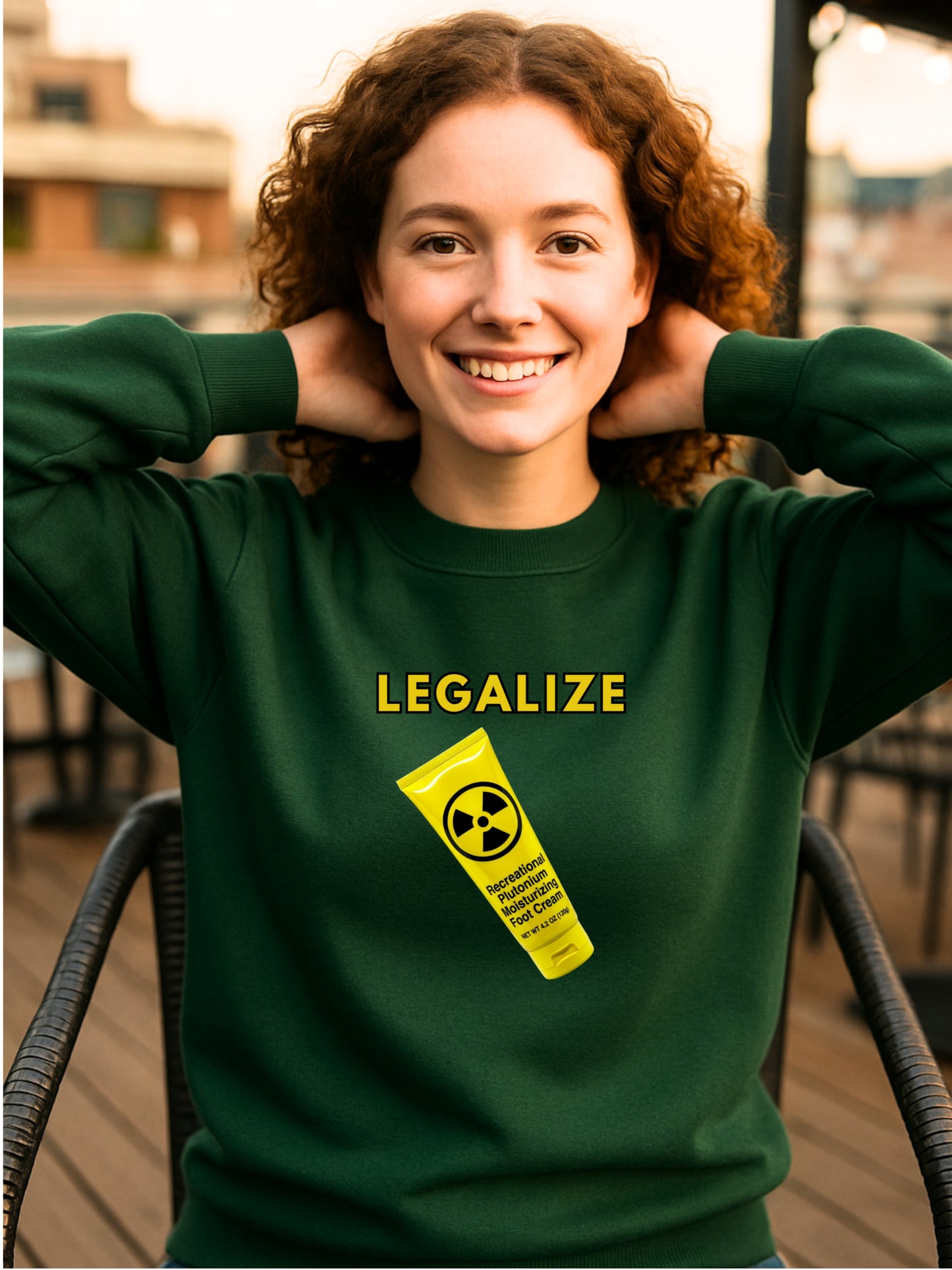 Legalize Plutonium Moisturizing Foot Cream Sweatshirt | Radioactive Parody