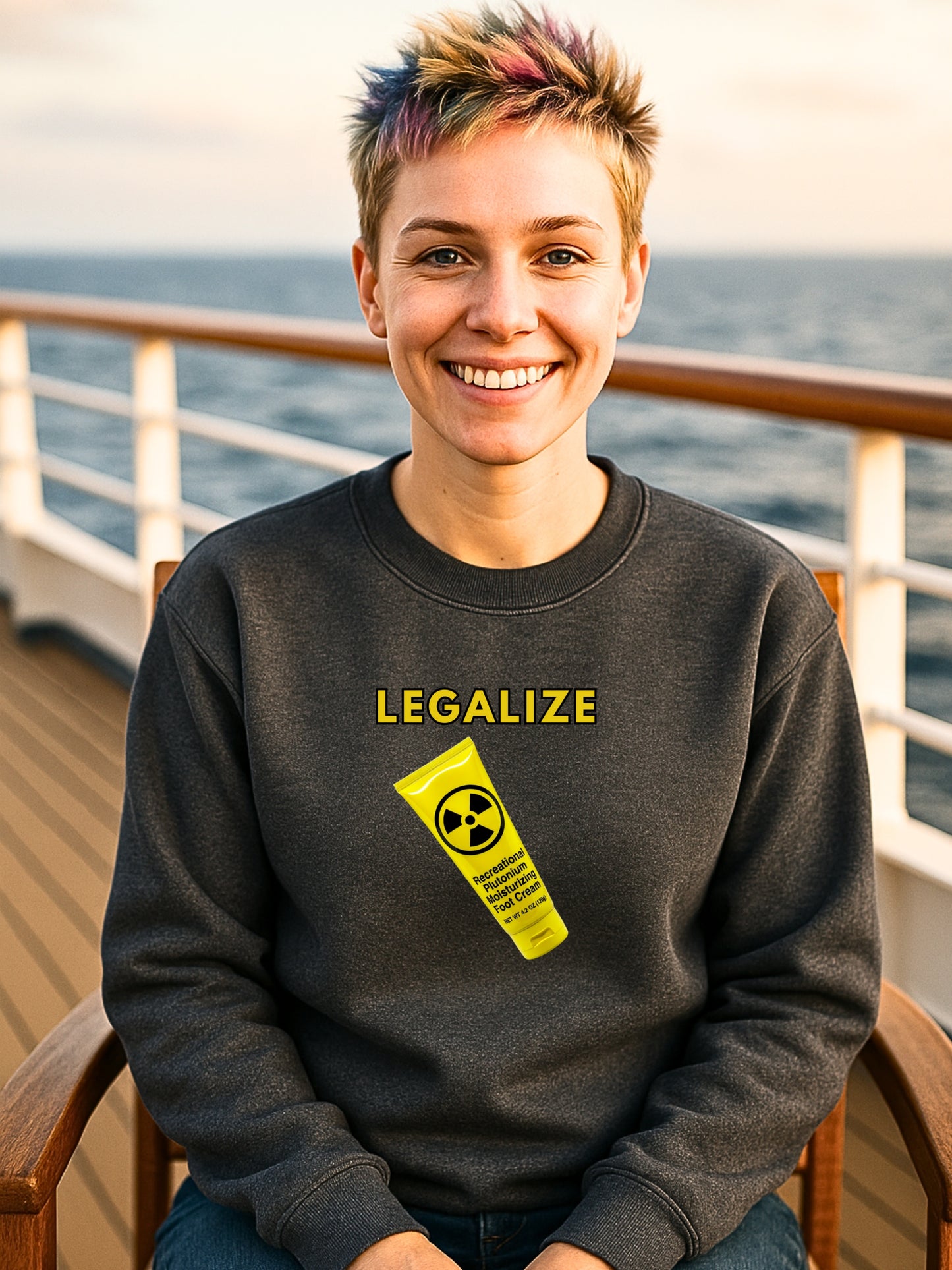 Legalize Plutonium Moisturizing Foot Cream Sweatshirt | Radioactive Parody