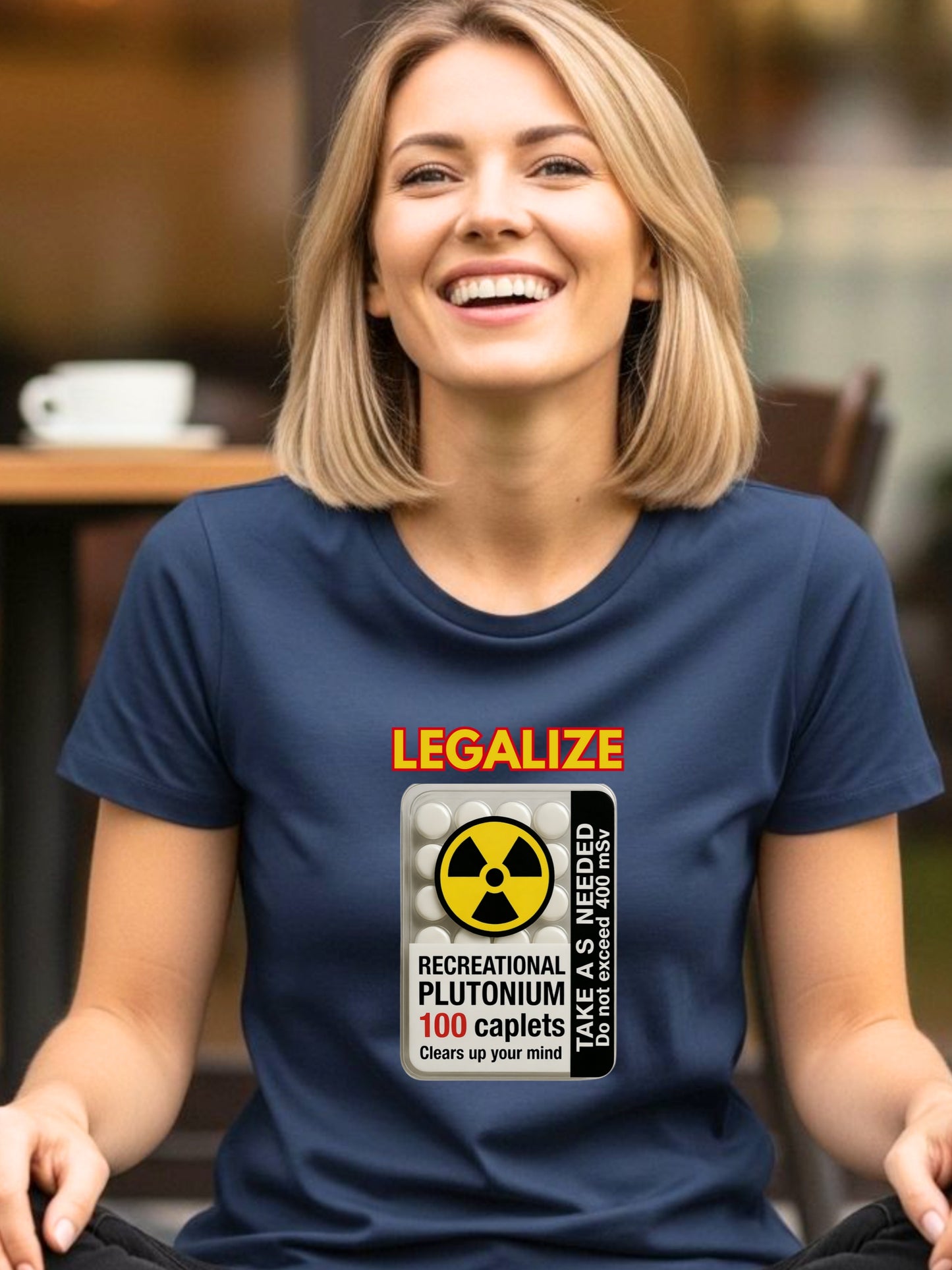 Legalize Plutonium Tablets T-Shirt | Funny Nuclear Science Radioactive Parody Tee