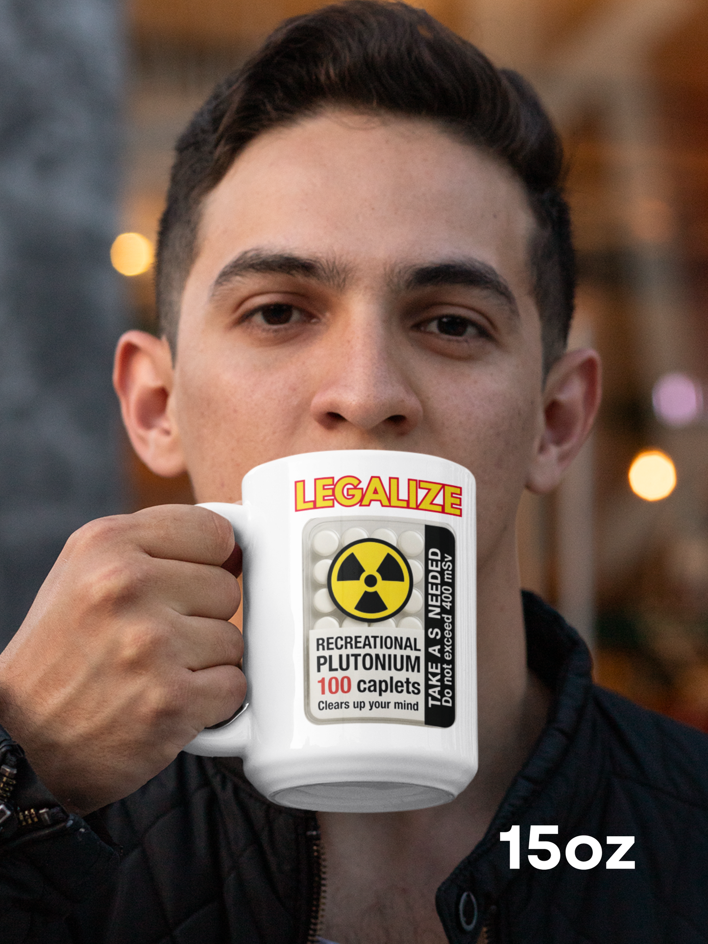 Legalize Recreational Plutonium Pills Ceramic Mug - Nuclear Humor Coffee Cup, Science Geek Gift