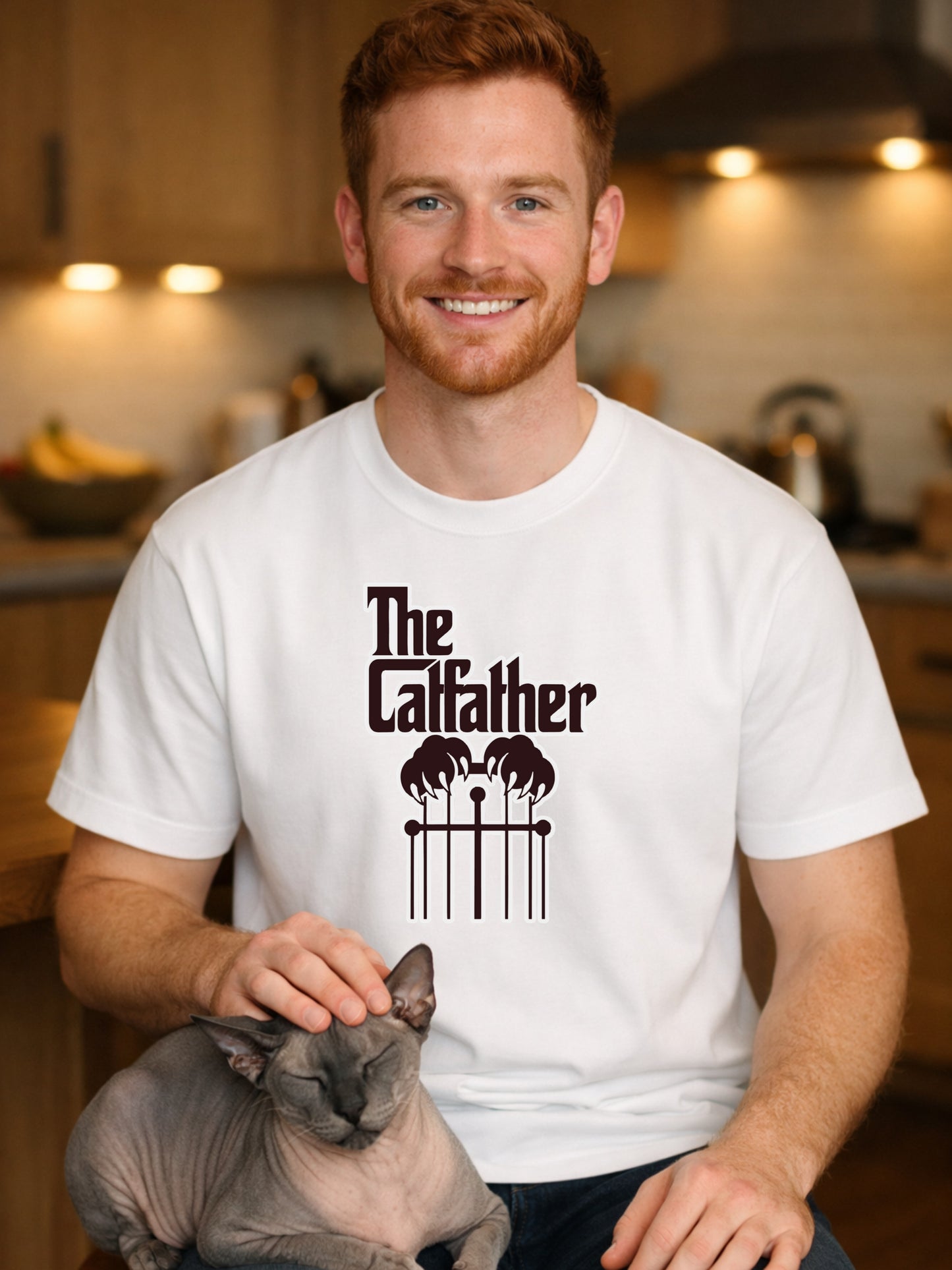 The Catfather T-Shirt Funny Godfather Parody Cat Lover Gift Kitty Mafia Pun Feline Humor Tee Comfort Colors