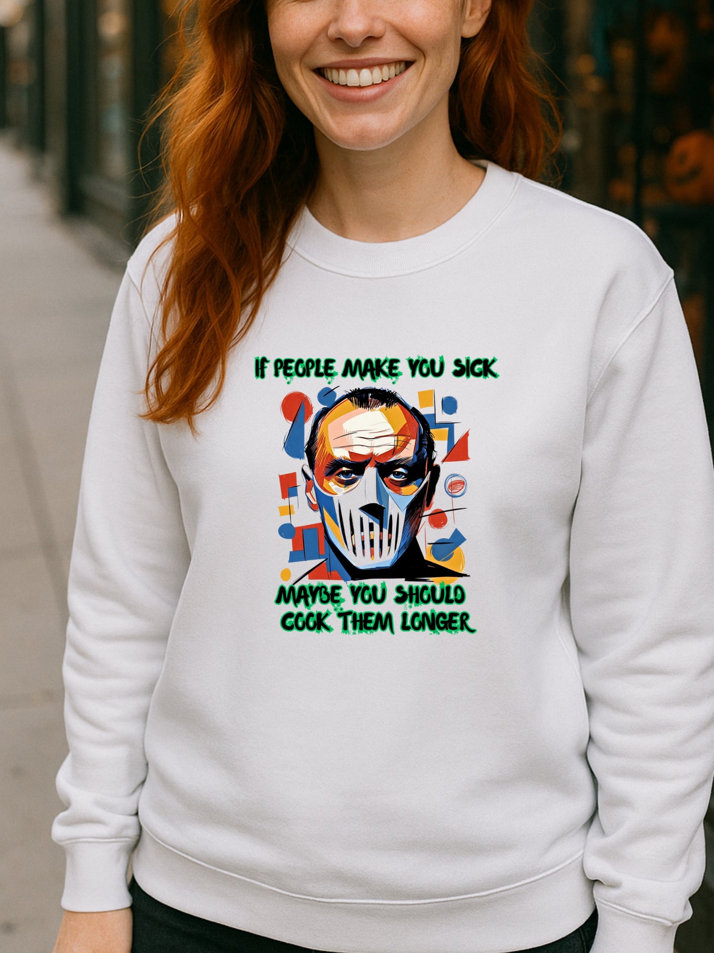 Dark Humor Hannibal Quote Sweatshirt Horror Art Gildan 18000 Unisex Graphic Pullover