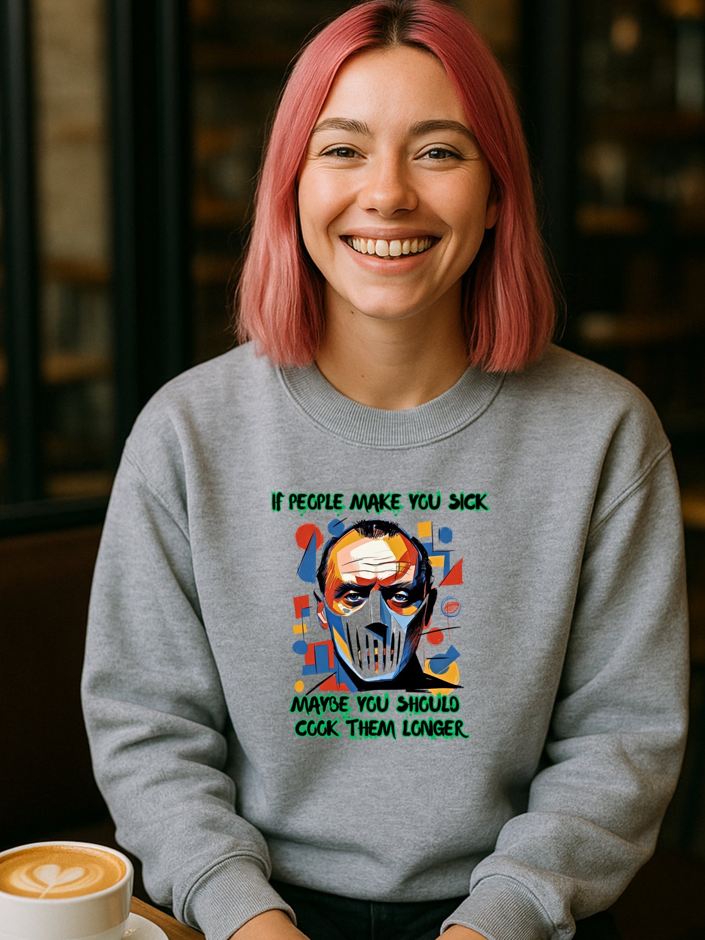 Dark Humor Hannibal Quote Sweatshirt Horror Art Gildan 18000 Unisex Graphic Pullover