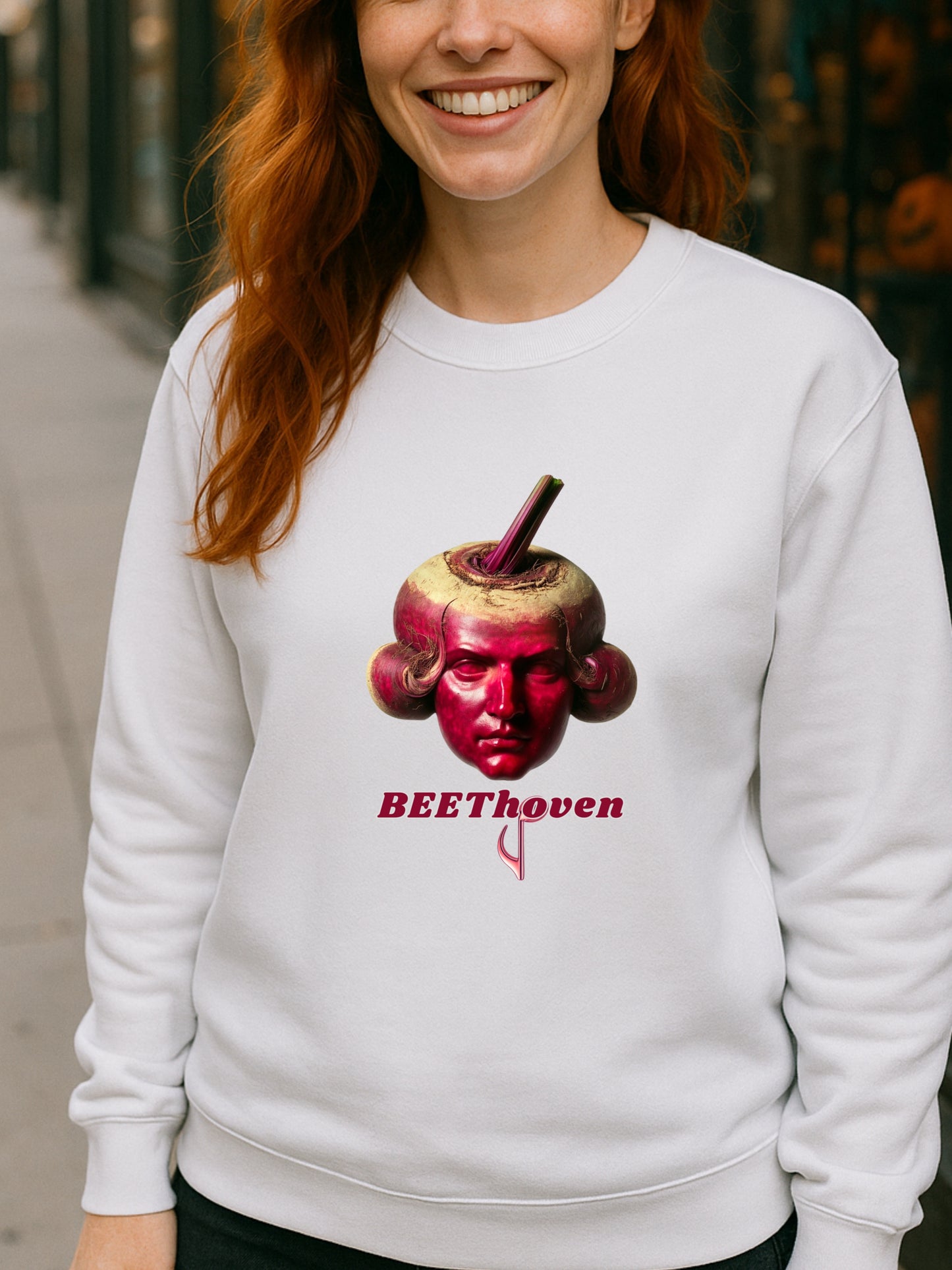 BEETHoven Sweatshirt Beetroot Composer Art Music Pun Cozy Crewneck