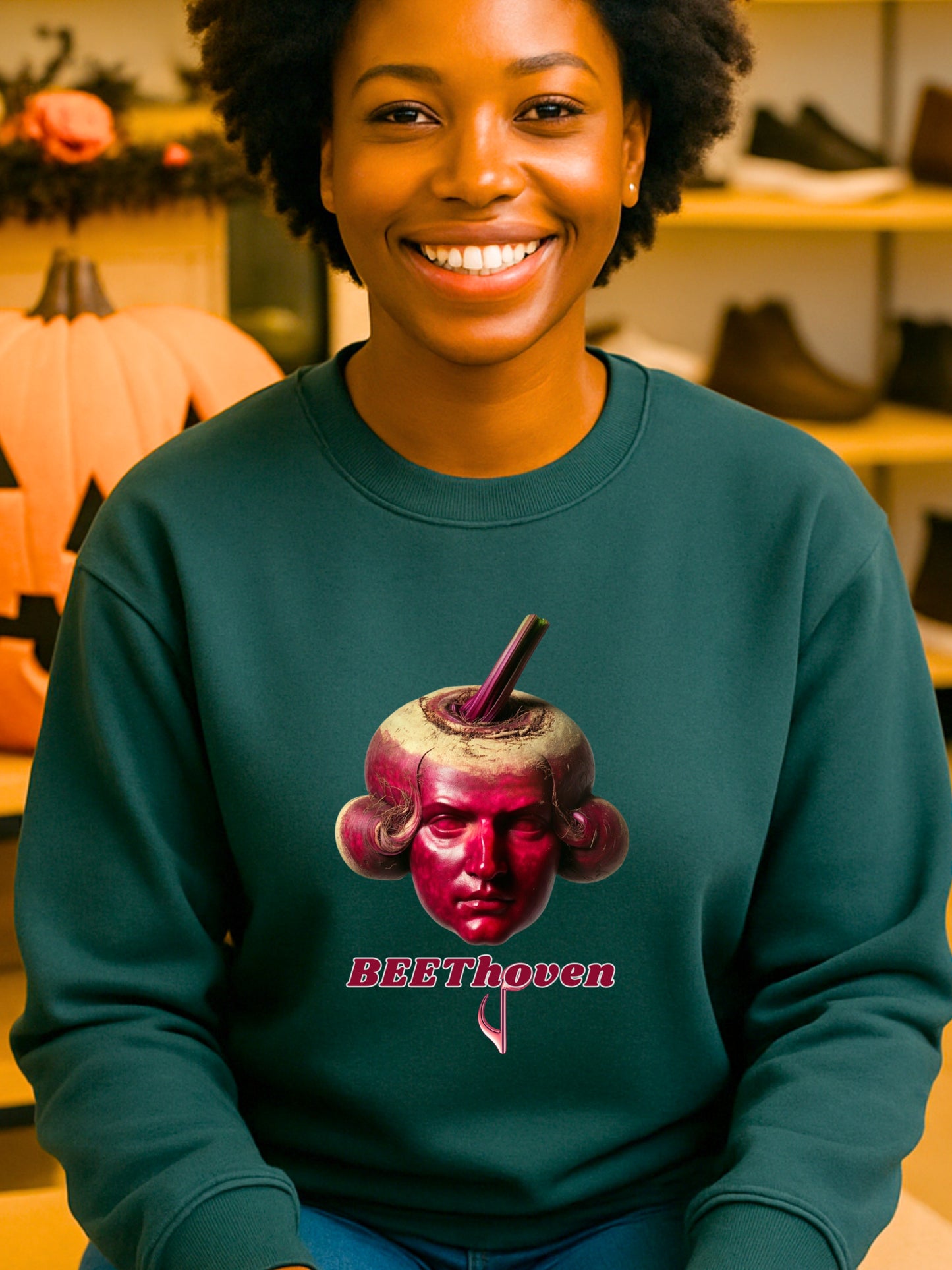 BEETHoven Sweatshirt Beetroot Composer Art Music Pun Cozy Crewneck