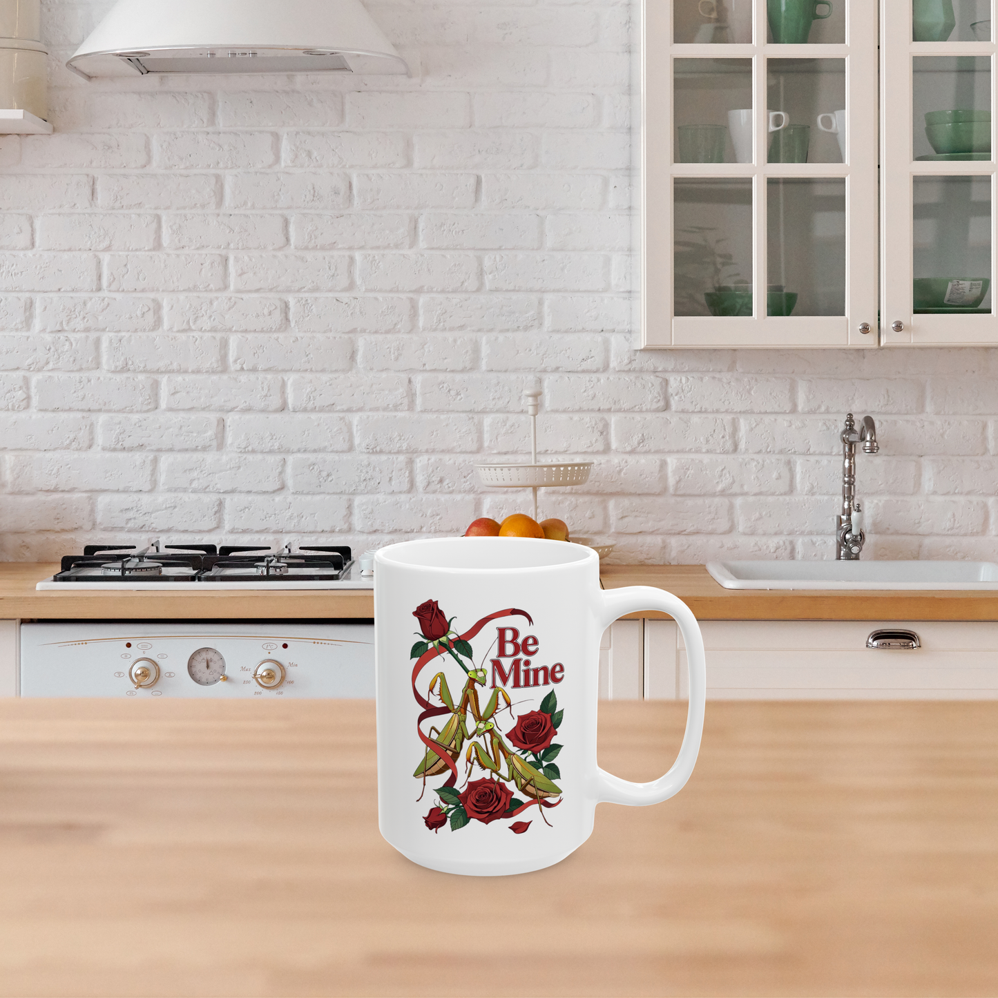 Be Mine Praying Mantis Valentine Mug Romantic Dark Humor Gift, 11oz, 15oz