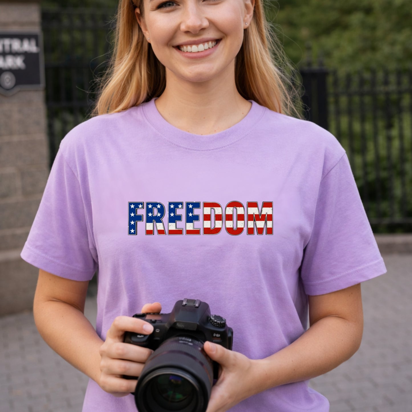 Freedom Shirt Charlie Kirk Patriotic American Flag Speech Liberty Cotton Dyed Tee