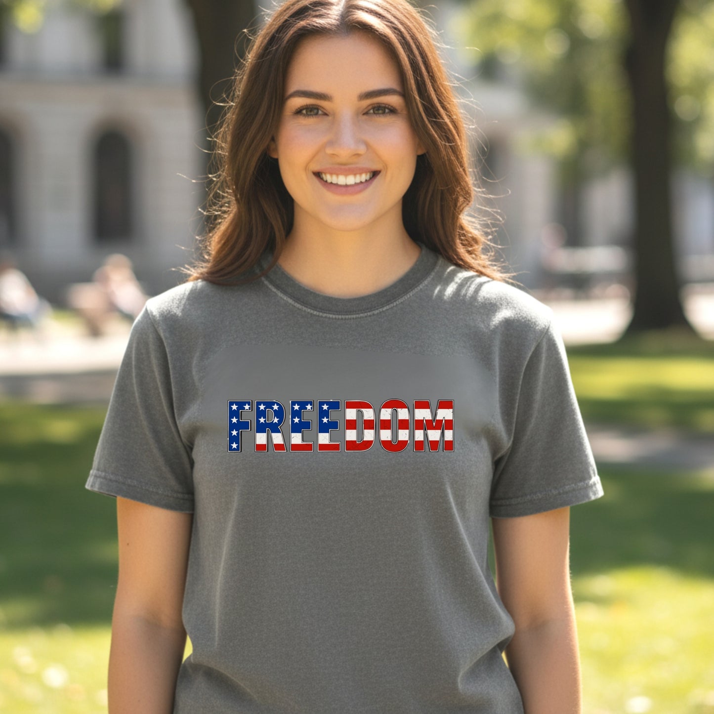Freedom Shirt Charlie Kirk Patriotic American Flag Speech Liberty Cotton Dyed Tee