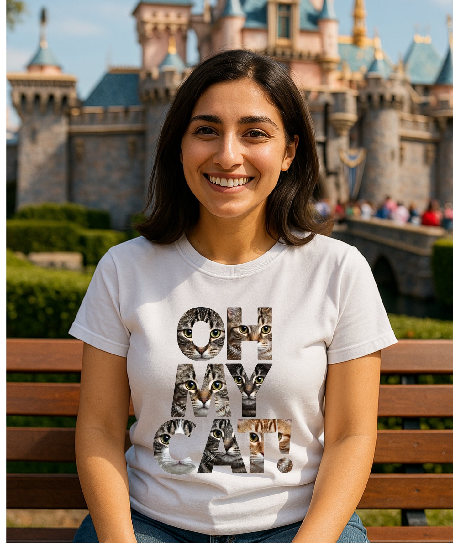 OH MY CAT Unisex Softstyle T-Shirt - Funny Cat Lover Graphic Tee with Photo Collage Letters, Cat Mom/Dad Shirt, Cat Lover Gift, Funny Cat