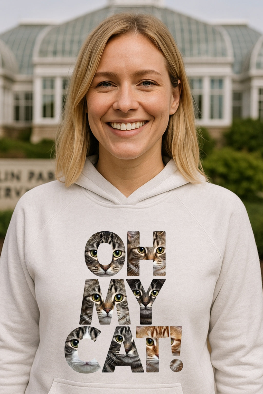 OH MY CAT Hoodie - Funny Cat Lover Collage Hoodie Bella+Canvas Unisex, Cat Graphic Sweatshirt, Black and White Cat Mom Dad Gift, Premium Cat