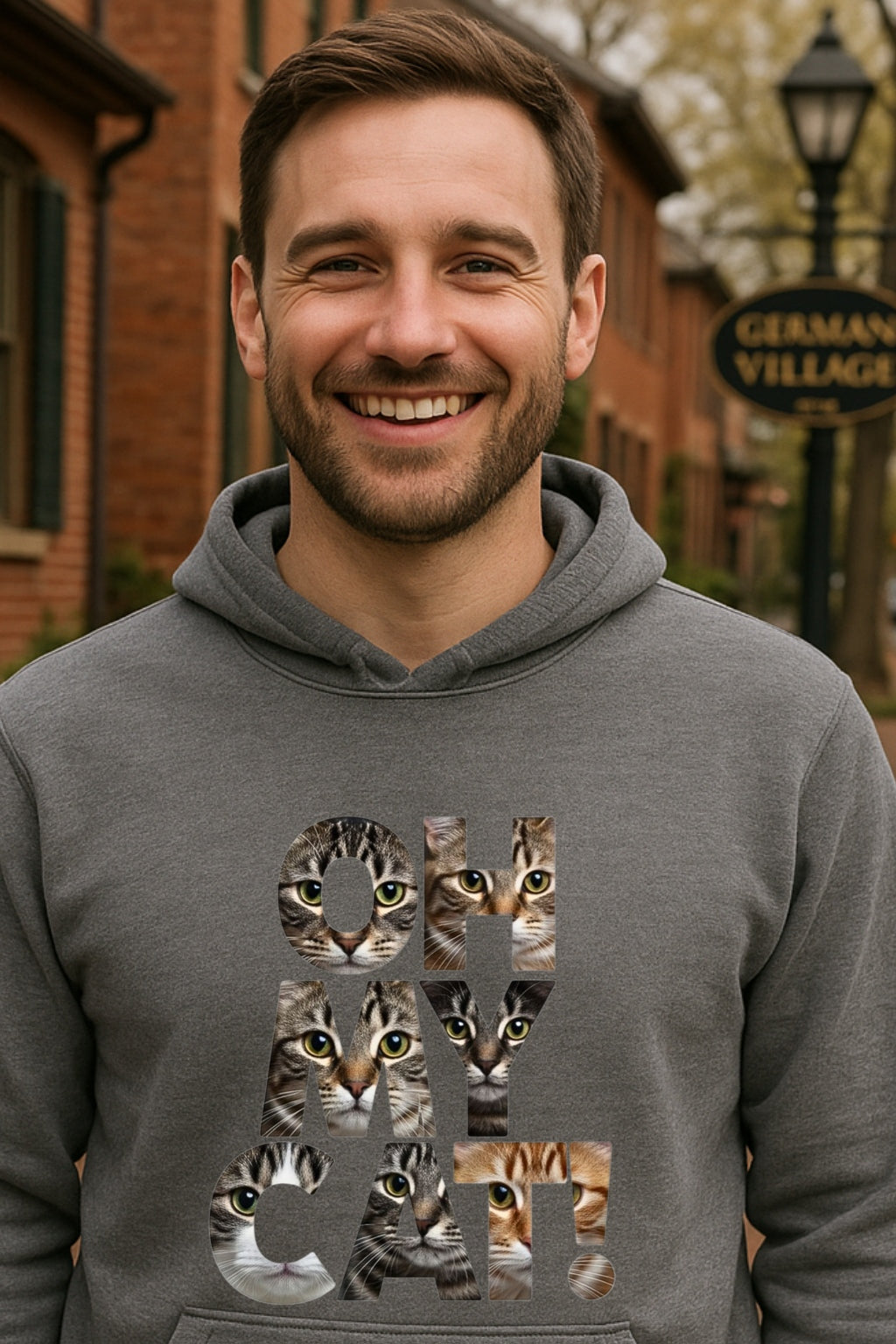 OH MY CAT Hoodie - Funny Cat Lover Collage Hoodie Bella+Canvas Unisex, Cat Graphic Sweatshirt, Black and White Cat Mom Dad Gift, Premium Cat