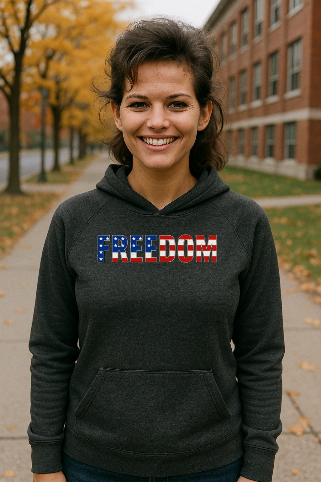 Freedom Shirt Charlie Kirk Patriotic American Flag Speech Liberty Cotton Hoodie