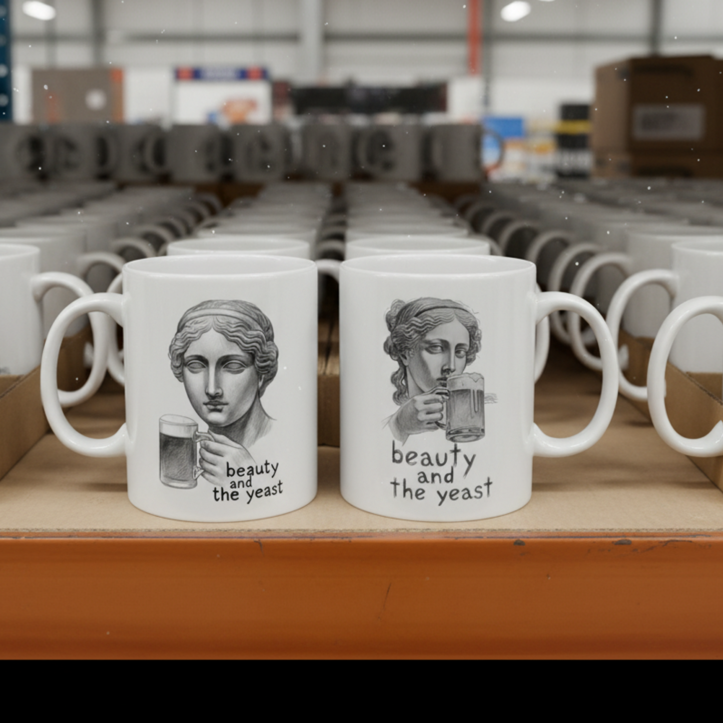 Funny Beer Mug Art Gift Dark Humor Beauty And The Yeast Coffee Cup Present