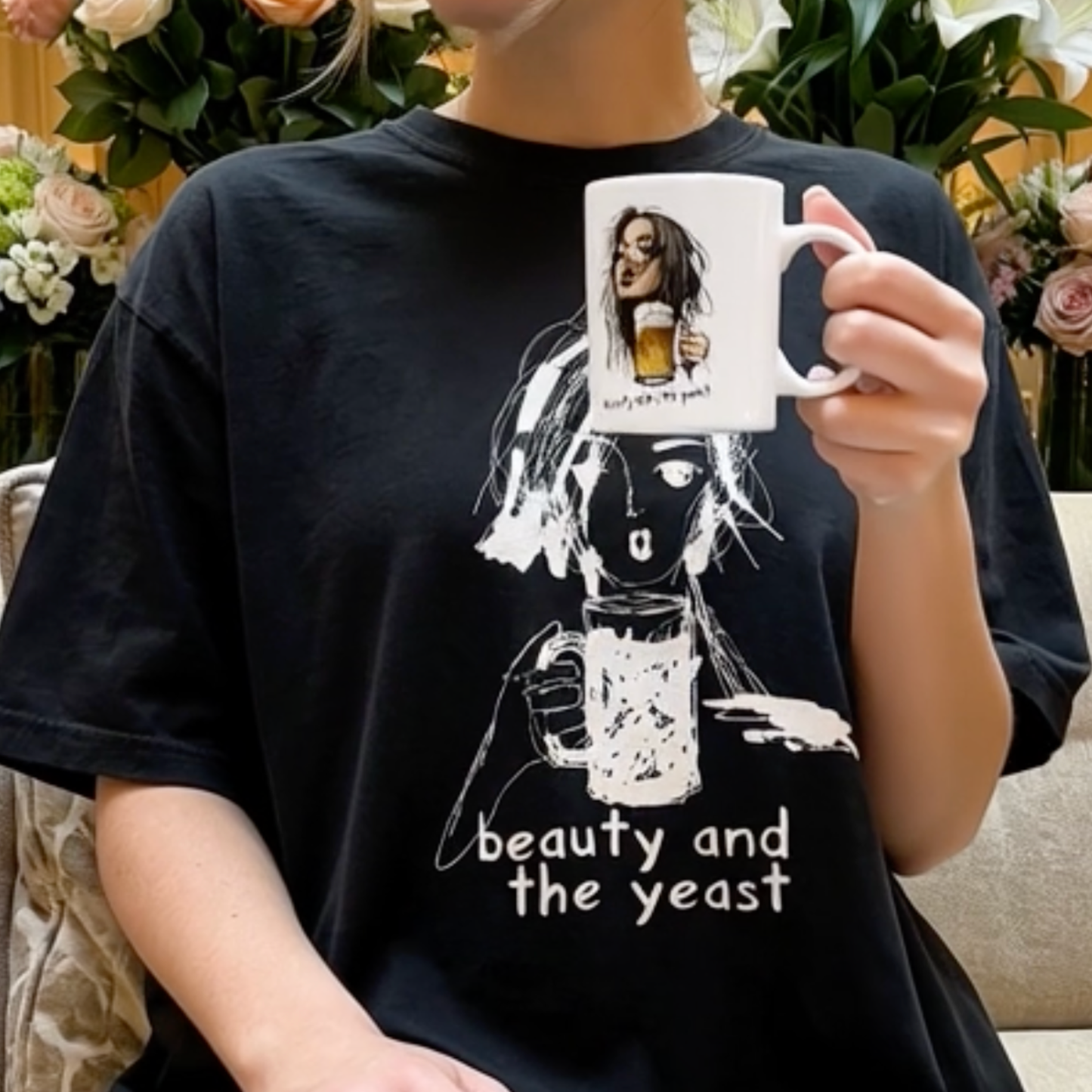 Funny Beer Girl Mug Gift For Adults Dark Humor Coffee Lovers Bar Aesthetic Ceramic Cup