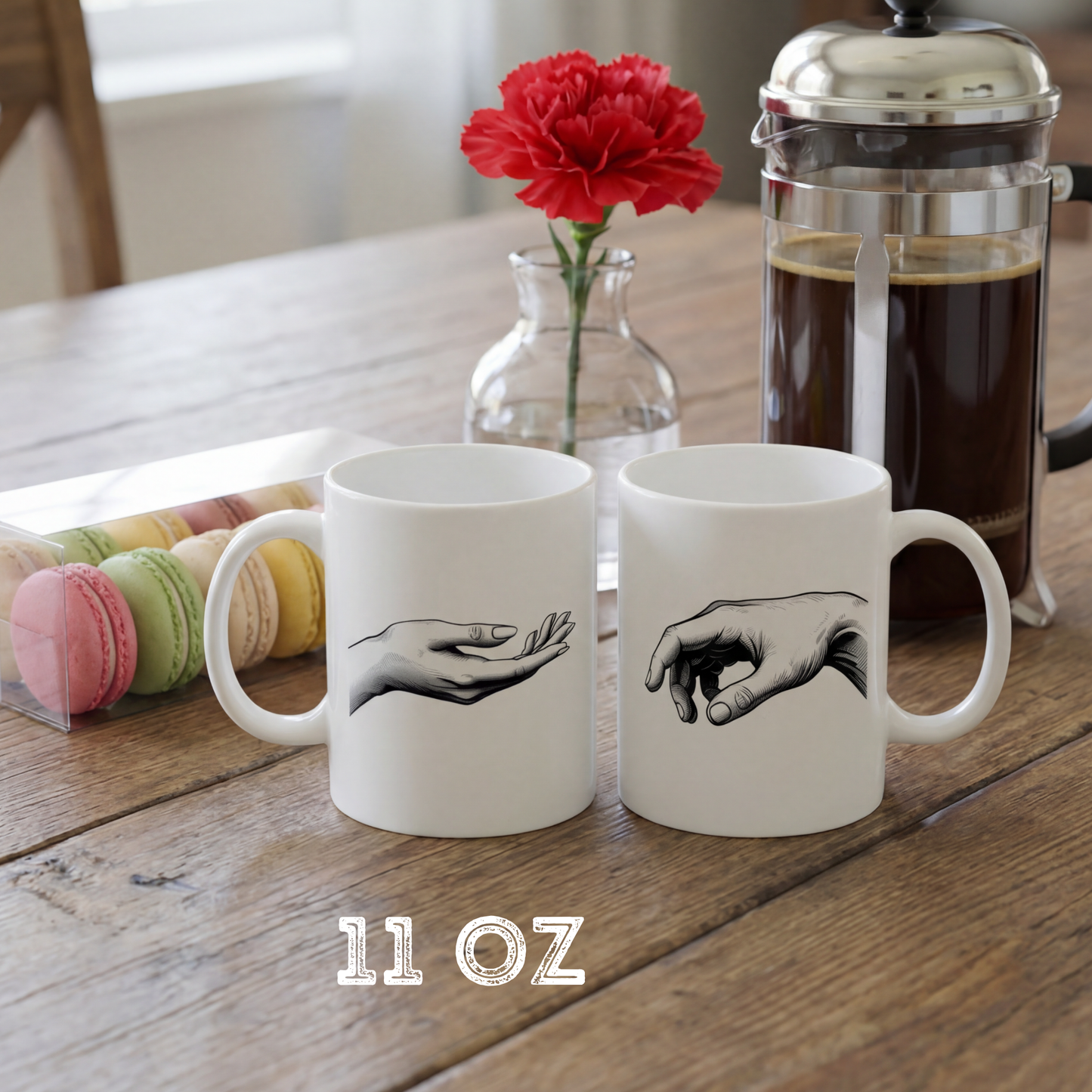 Matching Couple Mugs Set, Double-Sided, Funny Valentine Gift, His Hers, Coffee, Tea | Design #1