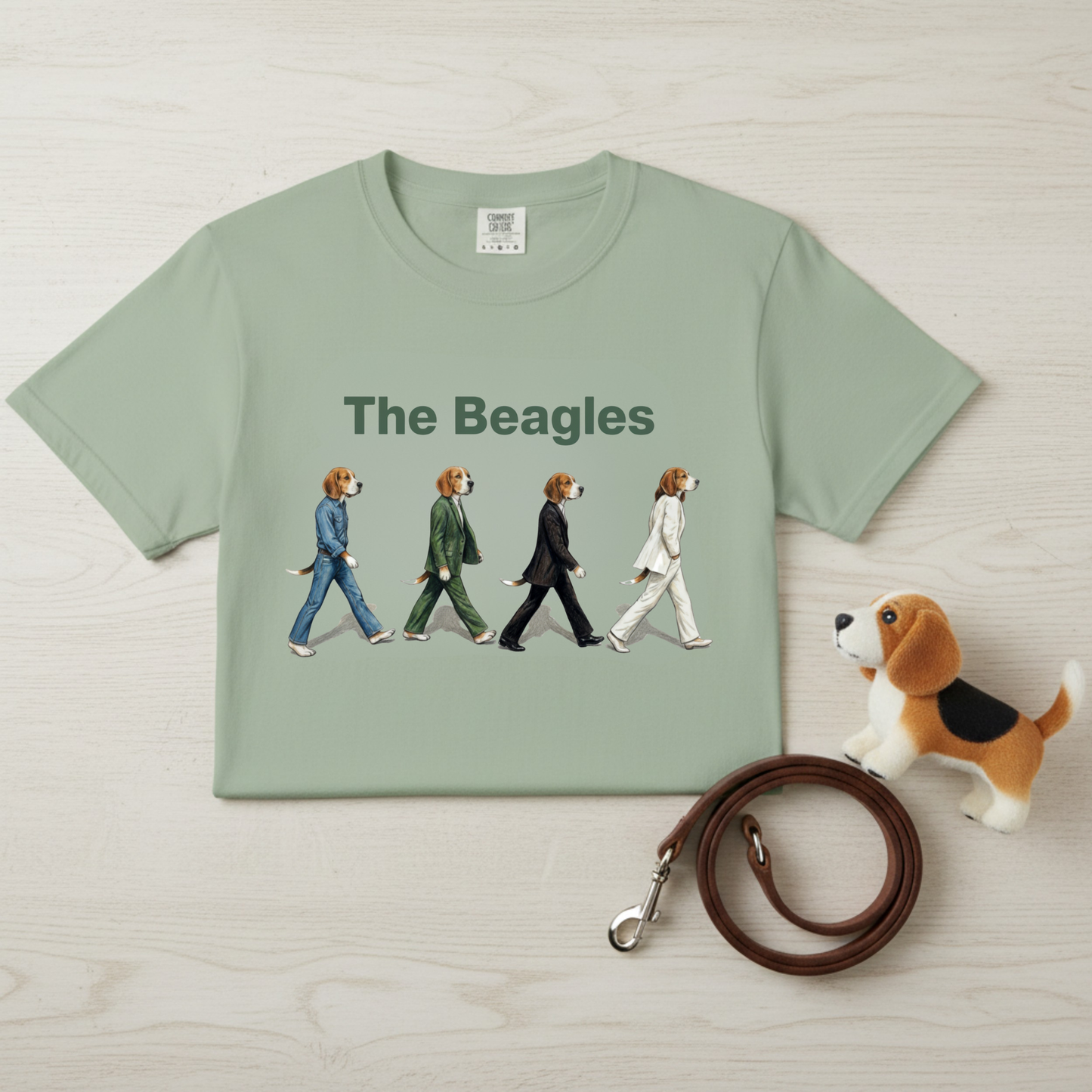 The Beagles T-Shirt Dog Beatles Parody Abbey Road Beagle Unisex Garment-Dyed Tee