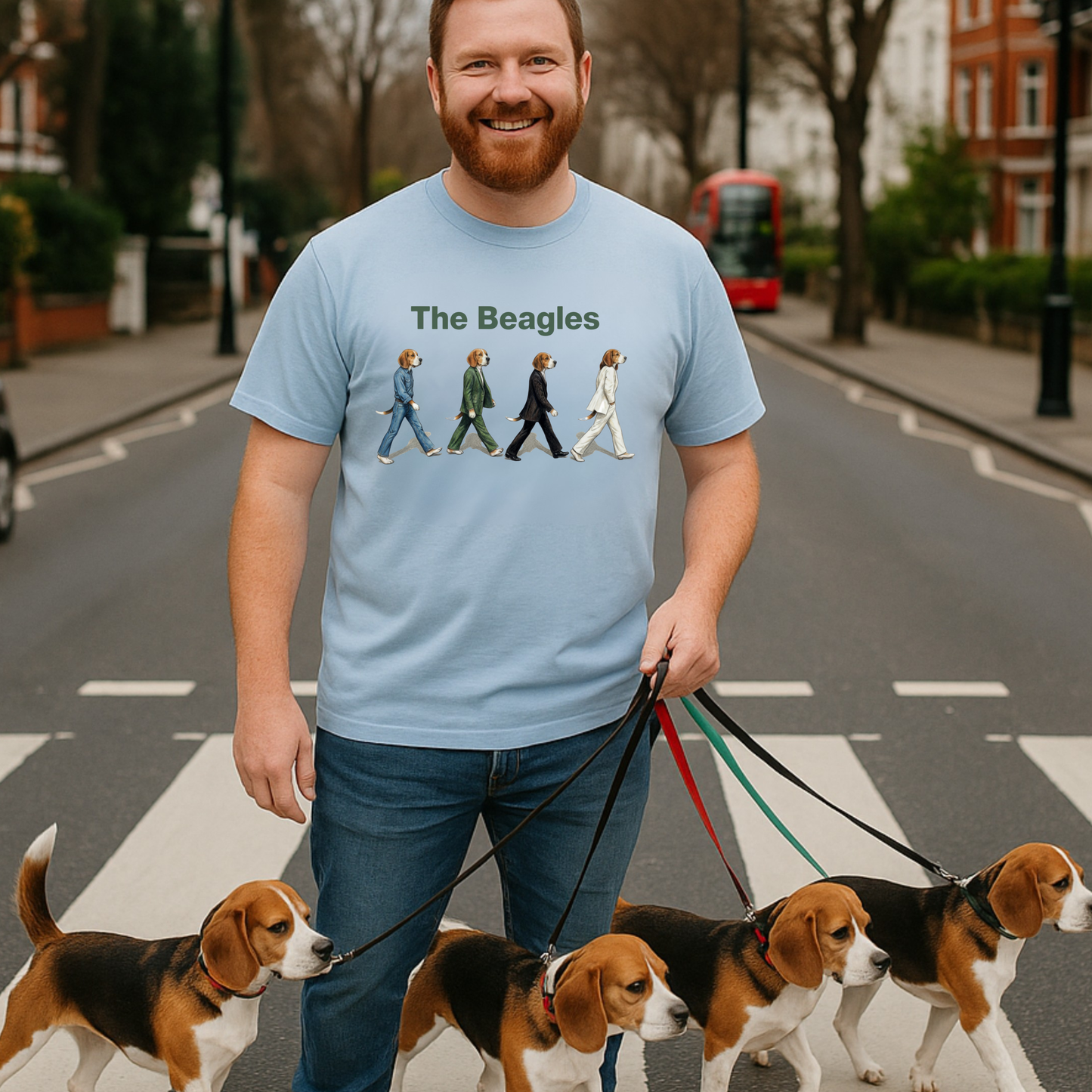 The Beagles T-Shirt Dog Beatles Parody Abbey Road Beagle Unisex Garment-Dyed Tee