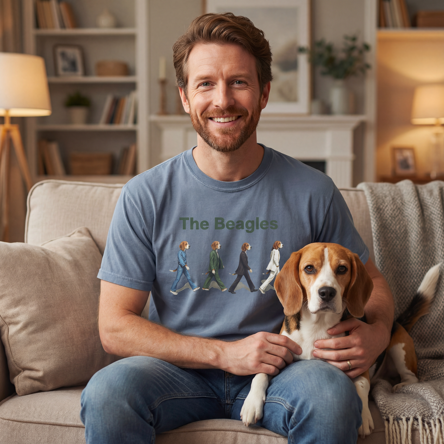 The Beagles T-Shirt Dog Beatles Parody Abbey Road Beagle Unisex Garment-Dyed Tee