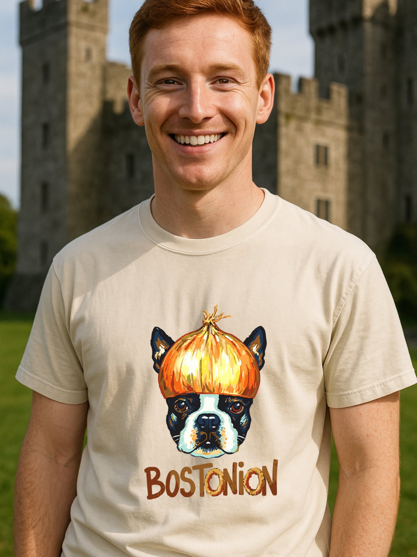 Boston Terrier Shirt Bostonian Dog Gift Funny Pet Art Cotton Dyed Tee