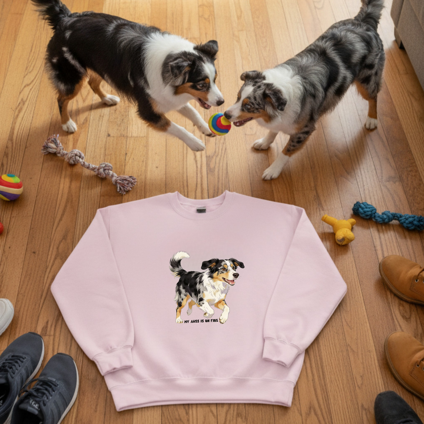 Australian Shepherd Sweatshirt | My Auss Is On Fire | Funny Dog Mom Gift