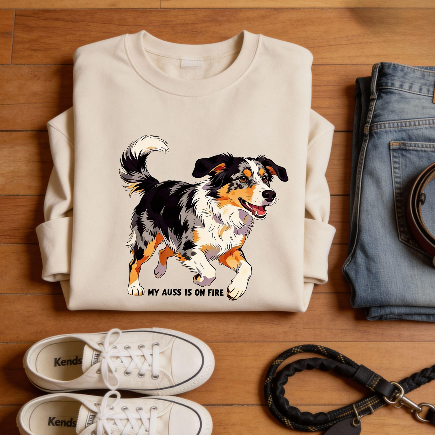 Australian Shepherd Sweatshirt | My Auss Is On Fire | Funny Dog Mom Gift