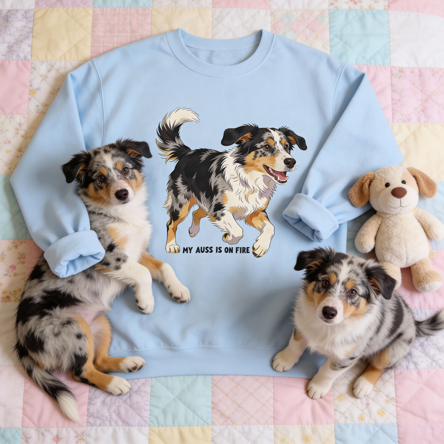 Australian Shepherd Sweatshirt | My Auss Is On Fire | Funny Dog Mom Gift