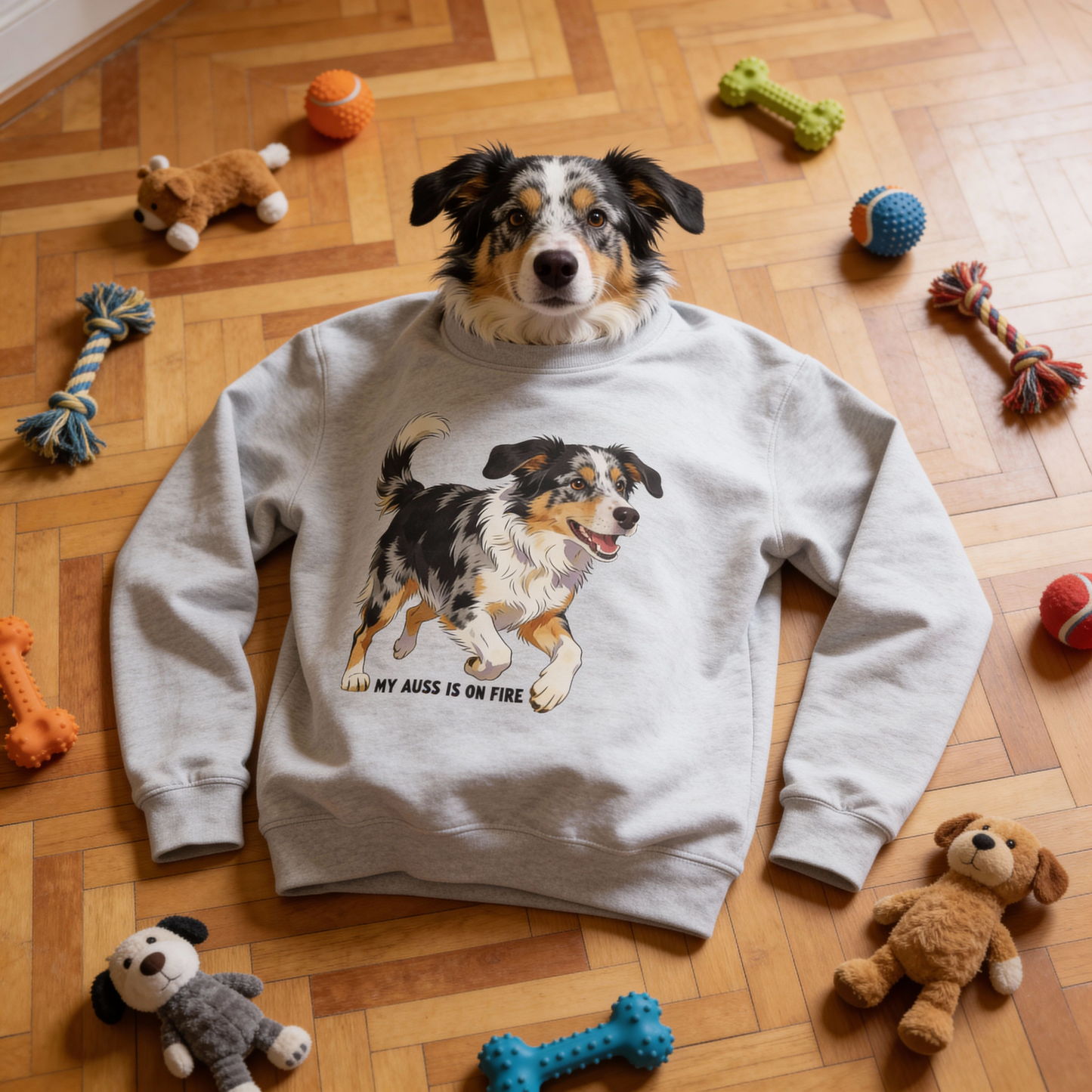 Australian Shepherd Sweatshirt | My Auss Is On Fire | Funny Dog Mom Gift