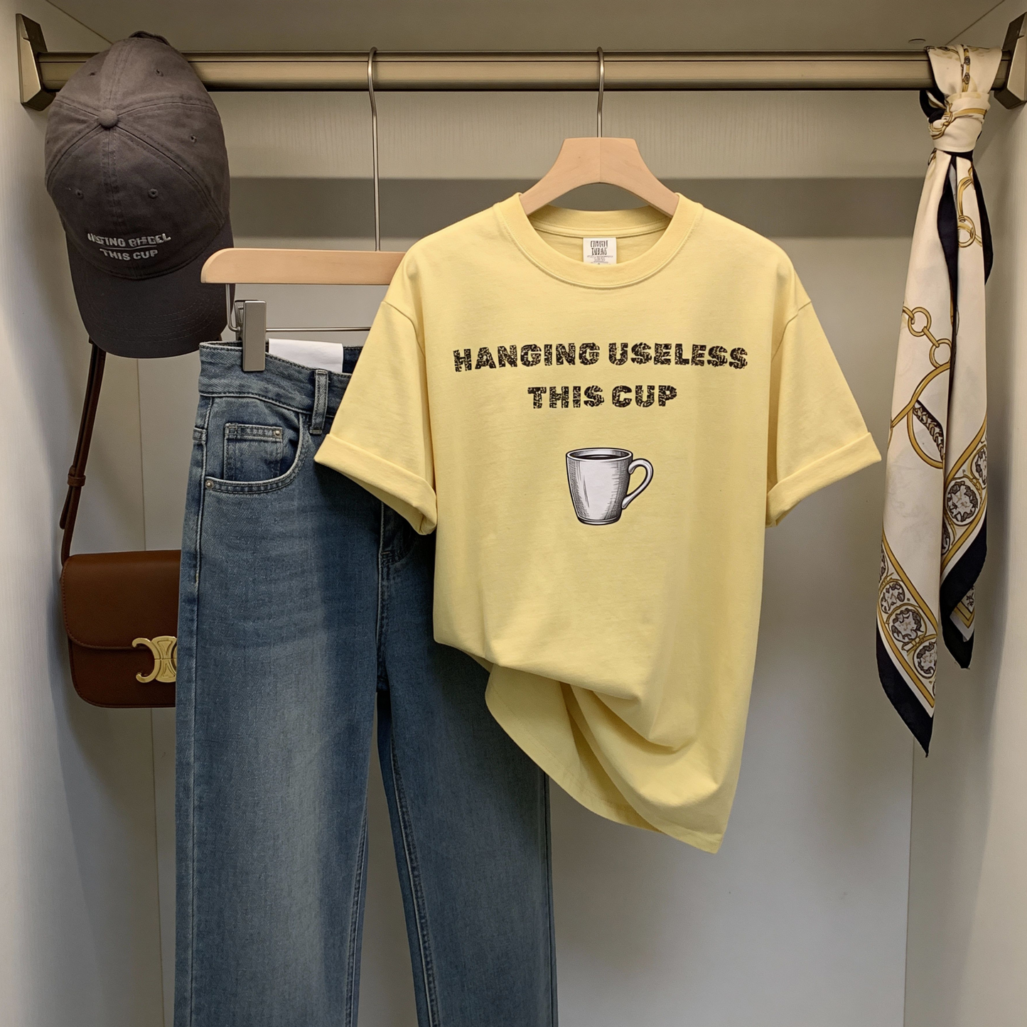 Funny Couple Shirts | Tea Bag Cup Valentine/Anniversary Matching Relationship Garment-Dyed T-shirt #2 of 2 For Her