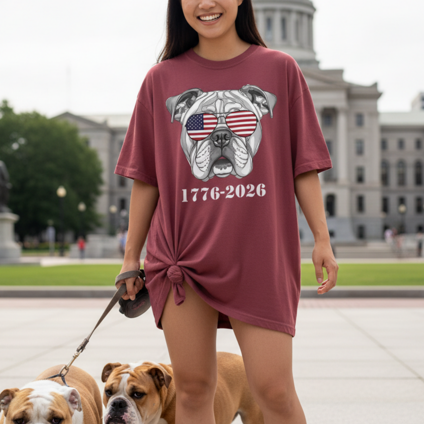 English Bulldog Patriotic Shirt 1776 2026 Semiquincentennial Anniversary Dog Tee Comfort Colors 1717