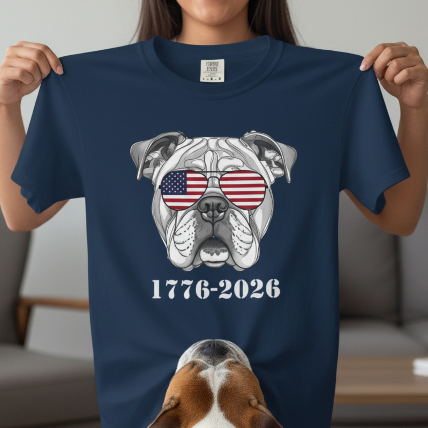English Bulldog Patriotic Shirt 1776 2026 Semiquincentennial Anniversary Dog Tee Comfort Colors 1717
