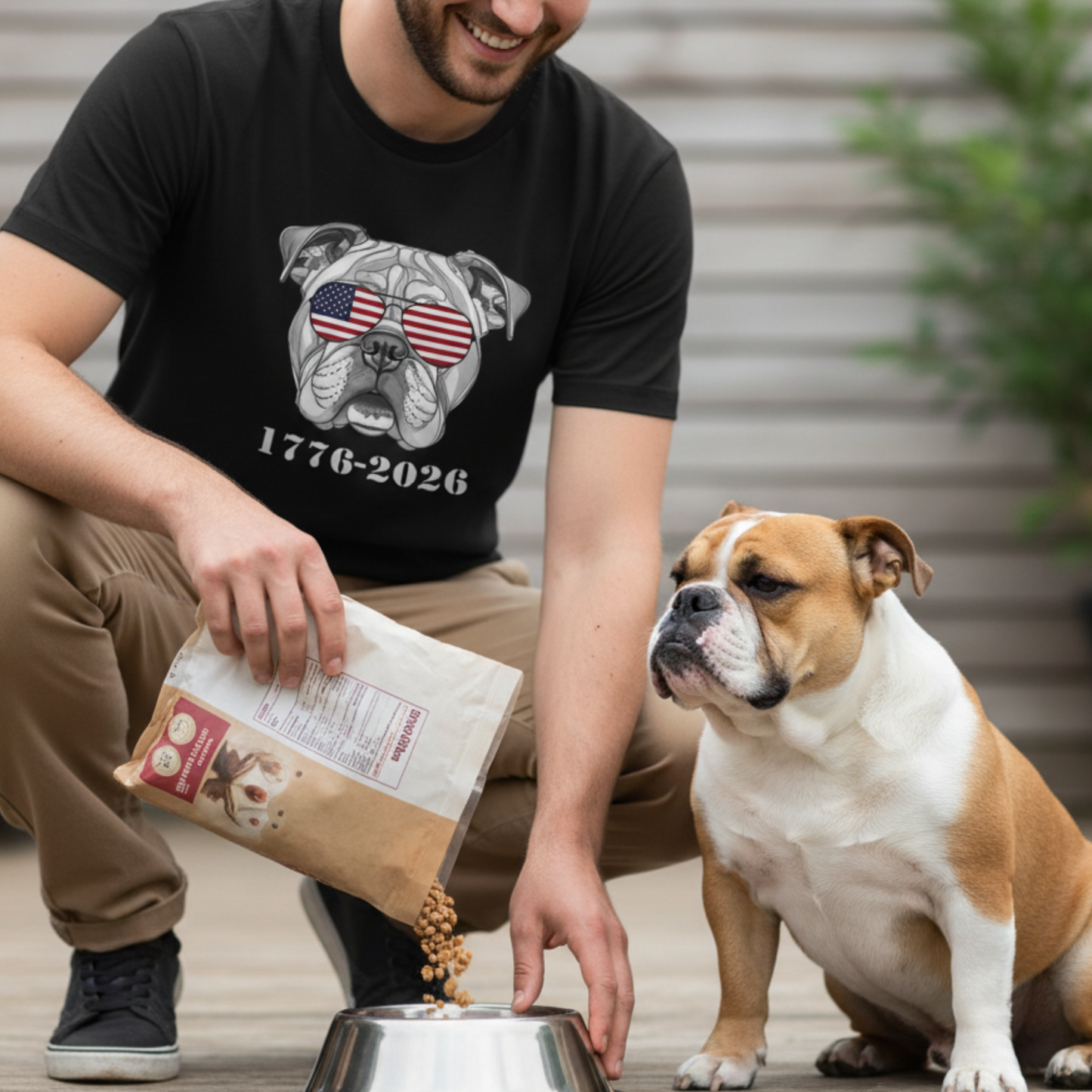 English Bulldog Patriotic Shirt 1776 2026 Semiquincentennial Anniversary Dog Tee Comfort Colors 1717