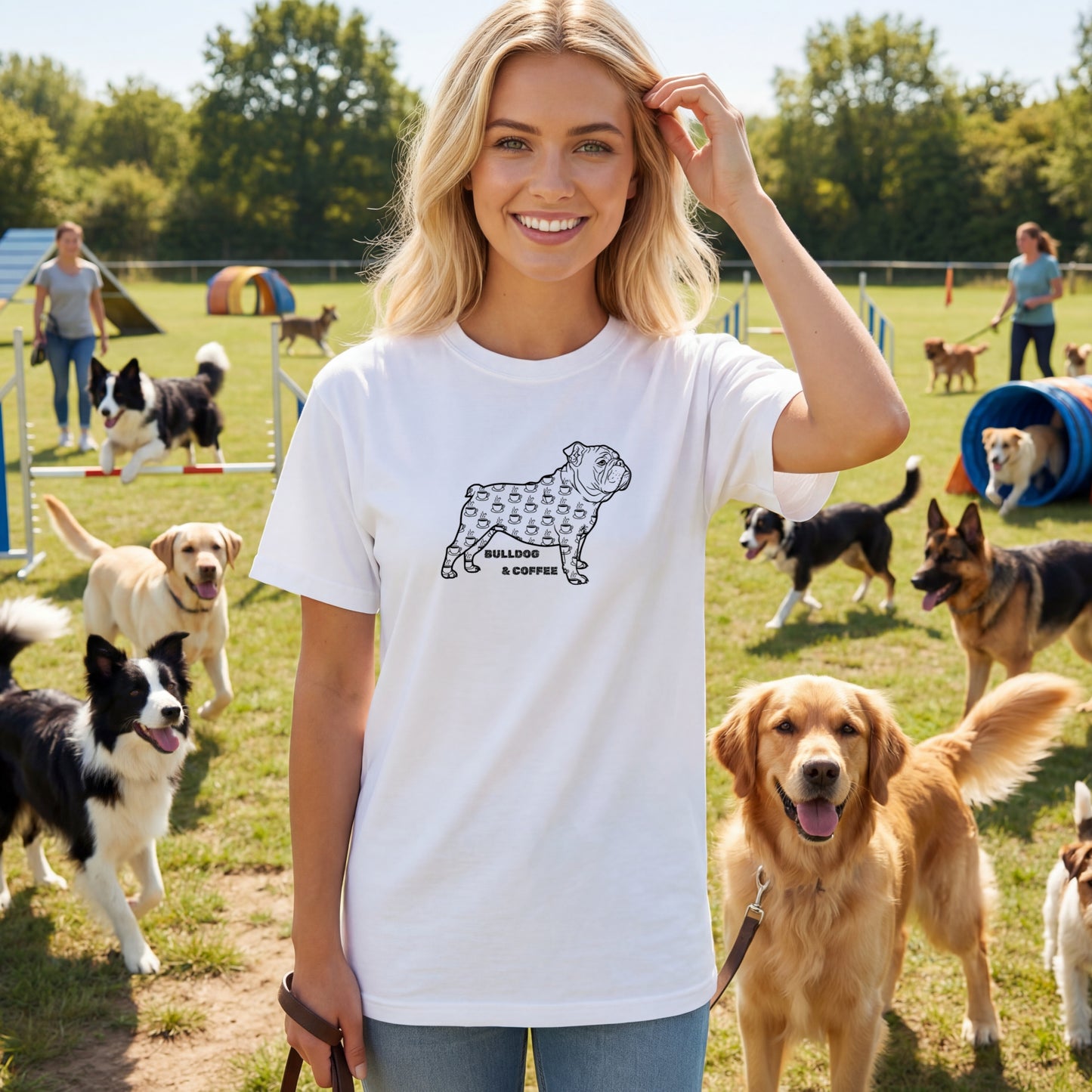 Bulldog Coffee Tee | Dog Mom Dog Dad | Valentine Gift Idea  Garment-Dyed Comfort Colors T-Shirt